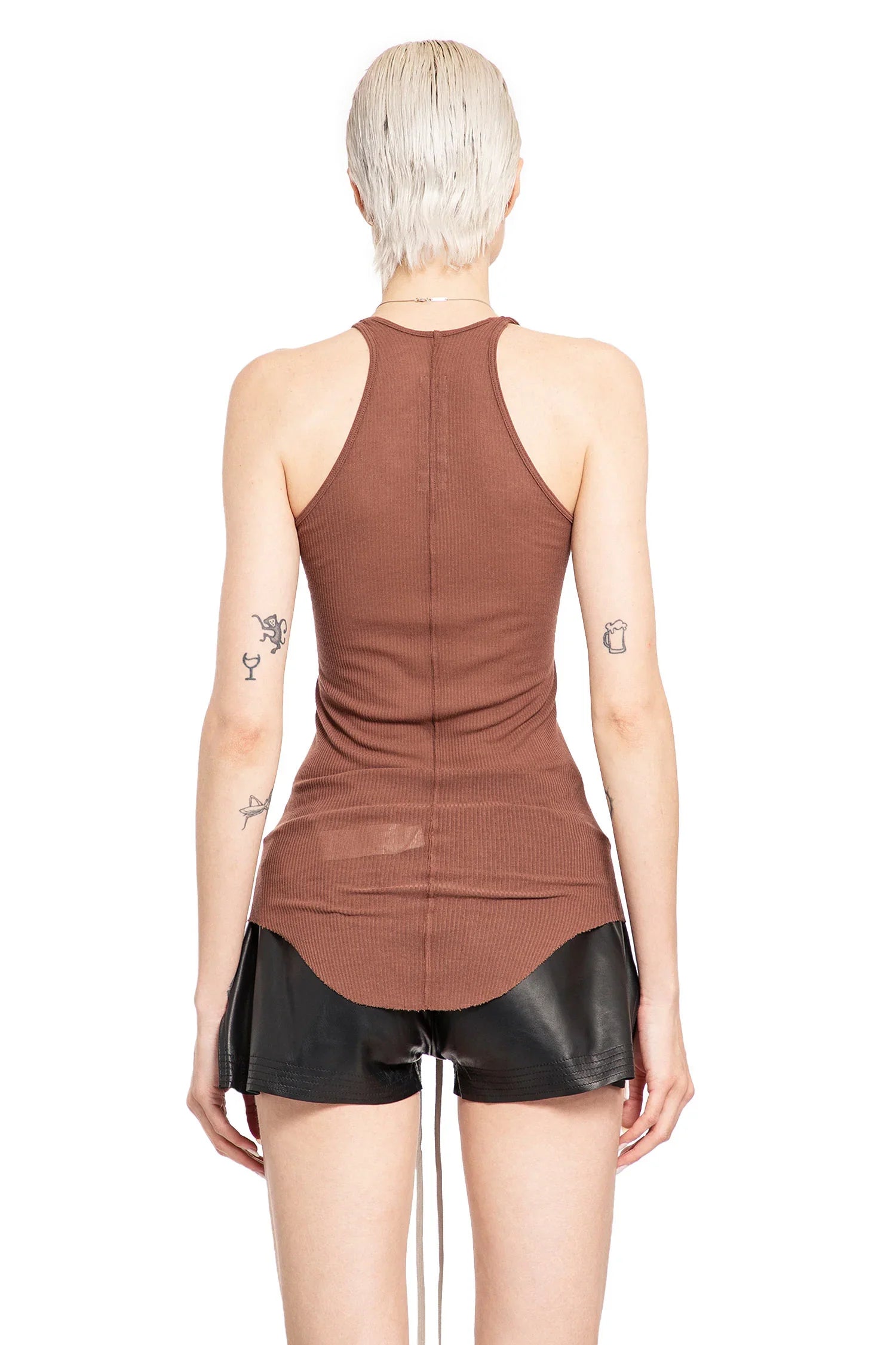 Basic Rib Tank In Viscose Silk Rib Jersey Rick owens – Гарантія оригінальності – детальний вид