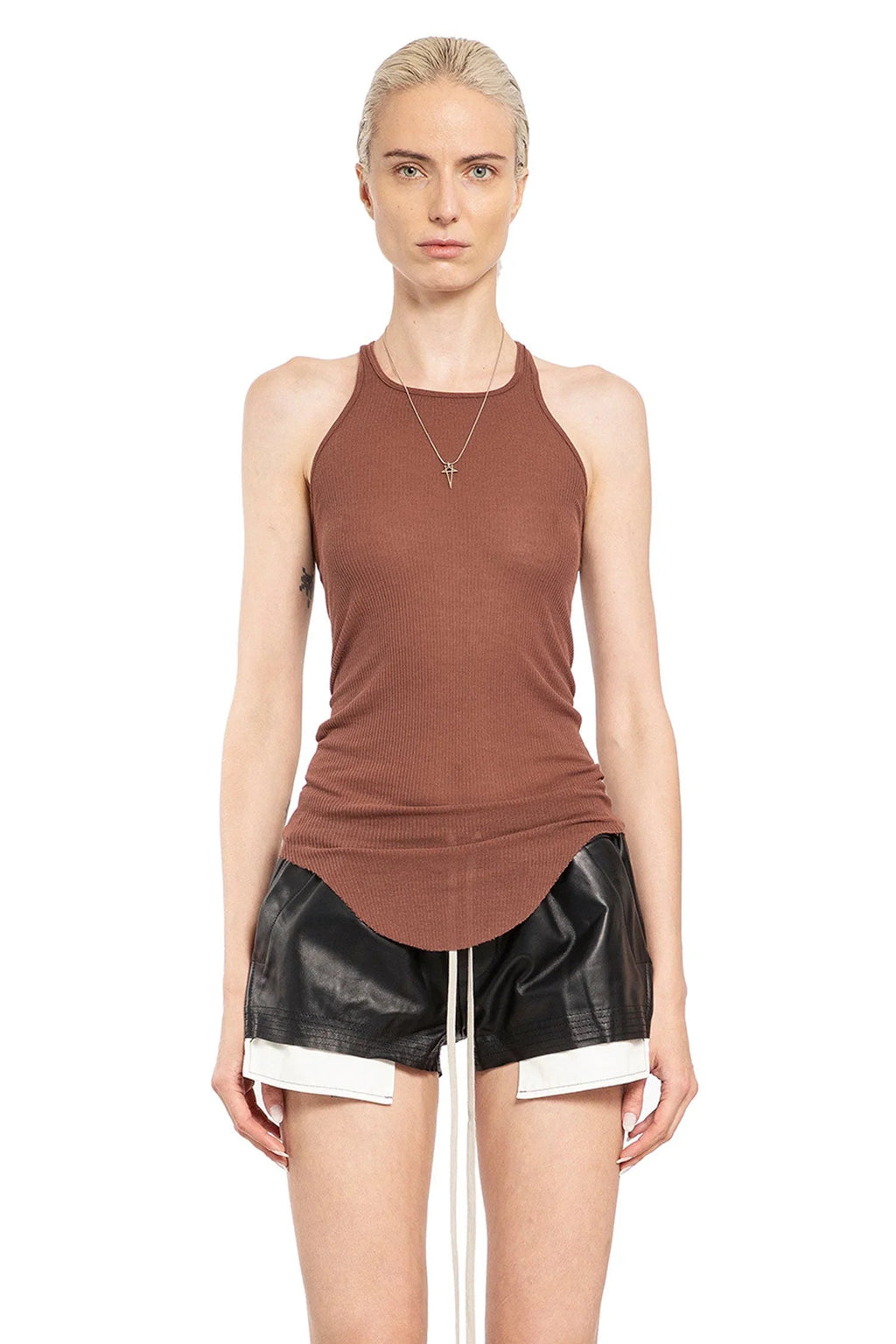 Basic Rib Tank In Viscose Silk Rib Jersey Rick owens – Гарантія оригінальності – боковий вид