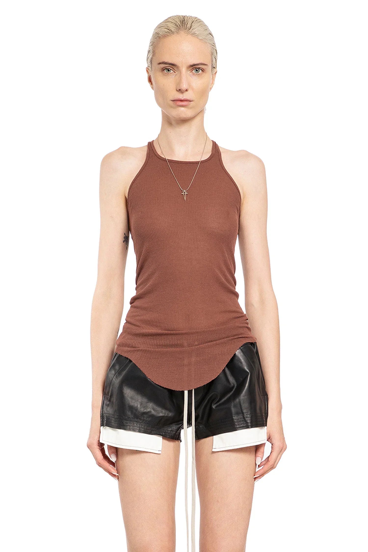 Basic Rib Tank In Viscose Silk Rib Jersey Rick owens – Гарантія оригінальності – боковий вид