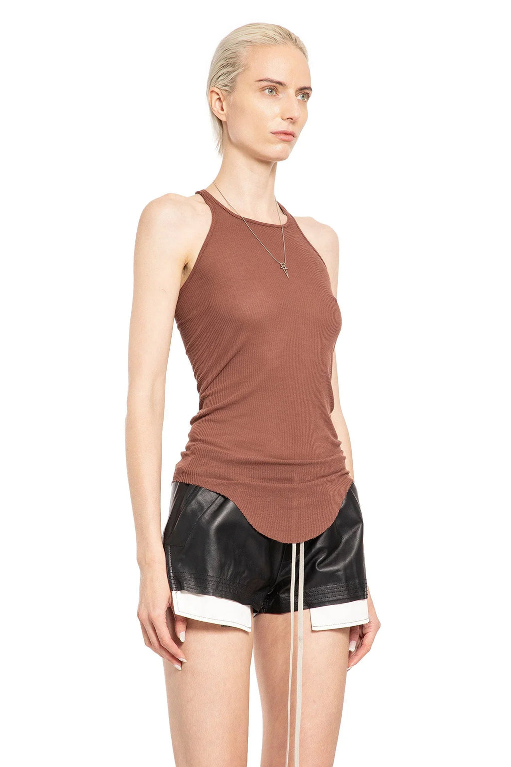 Basic Rib Tank In Viscose Silk Rib Jersey Rick owens – Гарантія оригінальності – вид ззаду