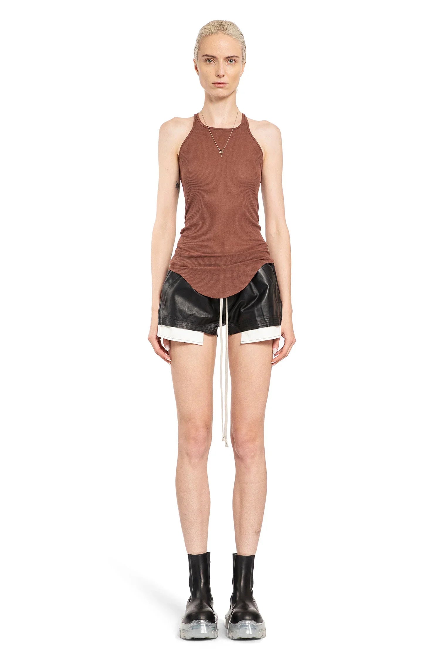 Basic Rib Tank In Viscose Silk Rib Jersey Rick owens – Гарантія оригінальності – збільшений вид
