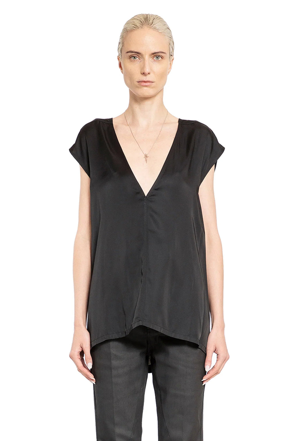 Porterville Dylan Tee In Washed Charmeuse Rick owens оригінал – Купити в Україні – боковий вид
