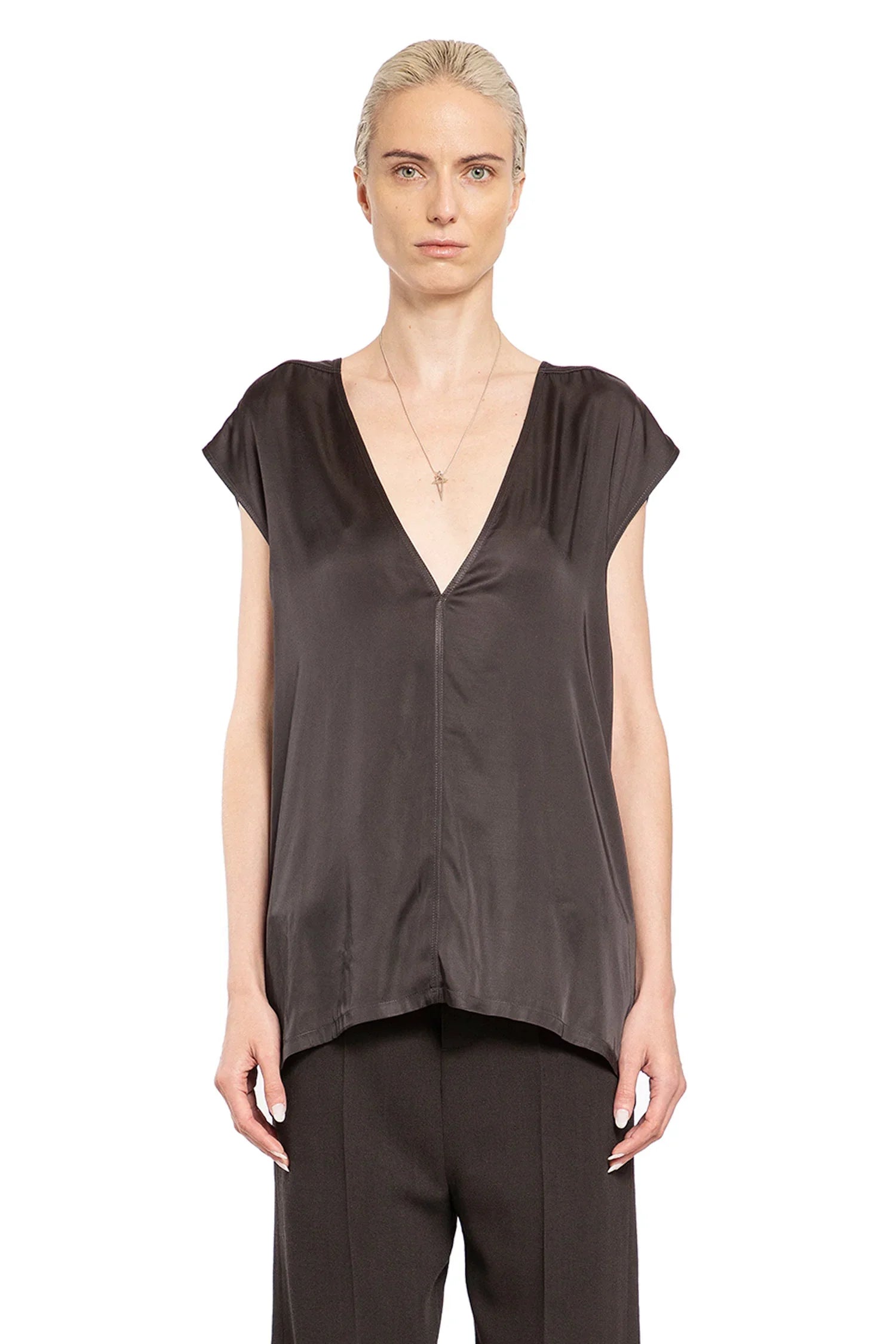 Porterville Dylan Tee In Washed Charmeuse Rick owens оригінал – Купити в Україні – боковий вид