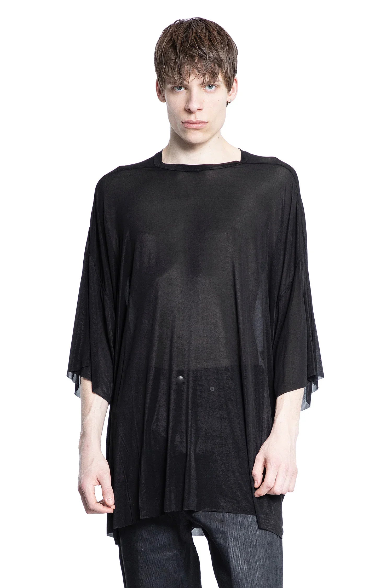 Оригінальна Hollywood Tommy T In Stretch Cupro Jersey Rick owens – боковий вид