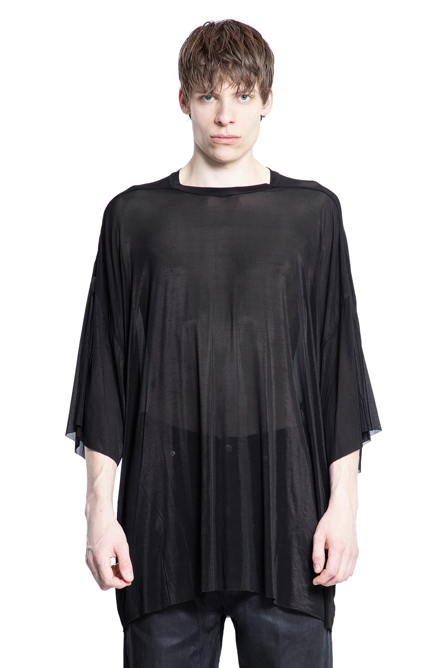 Оригінальна Hollywood Tommy T In Stretch Cupro Jersey Rick owens – вид ззаду