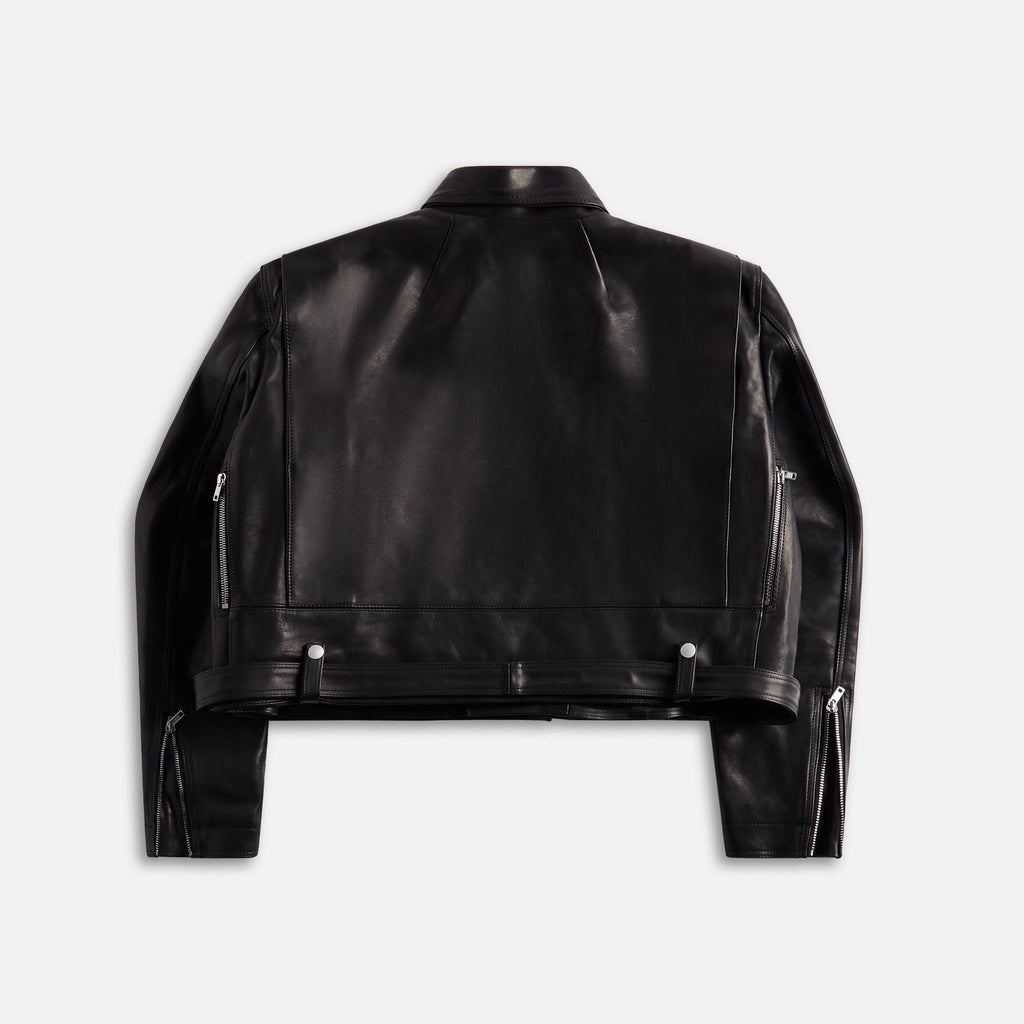 Giacca In Pelle Cropped Jumbo Bauhaus Stooges Black Rick owens – Гарантія оригінальності – вид ззаду