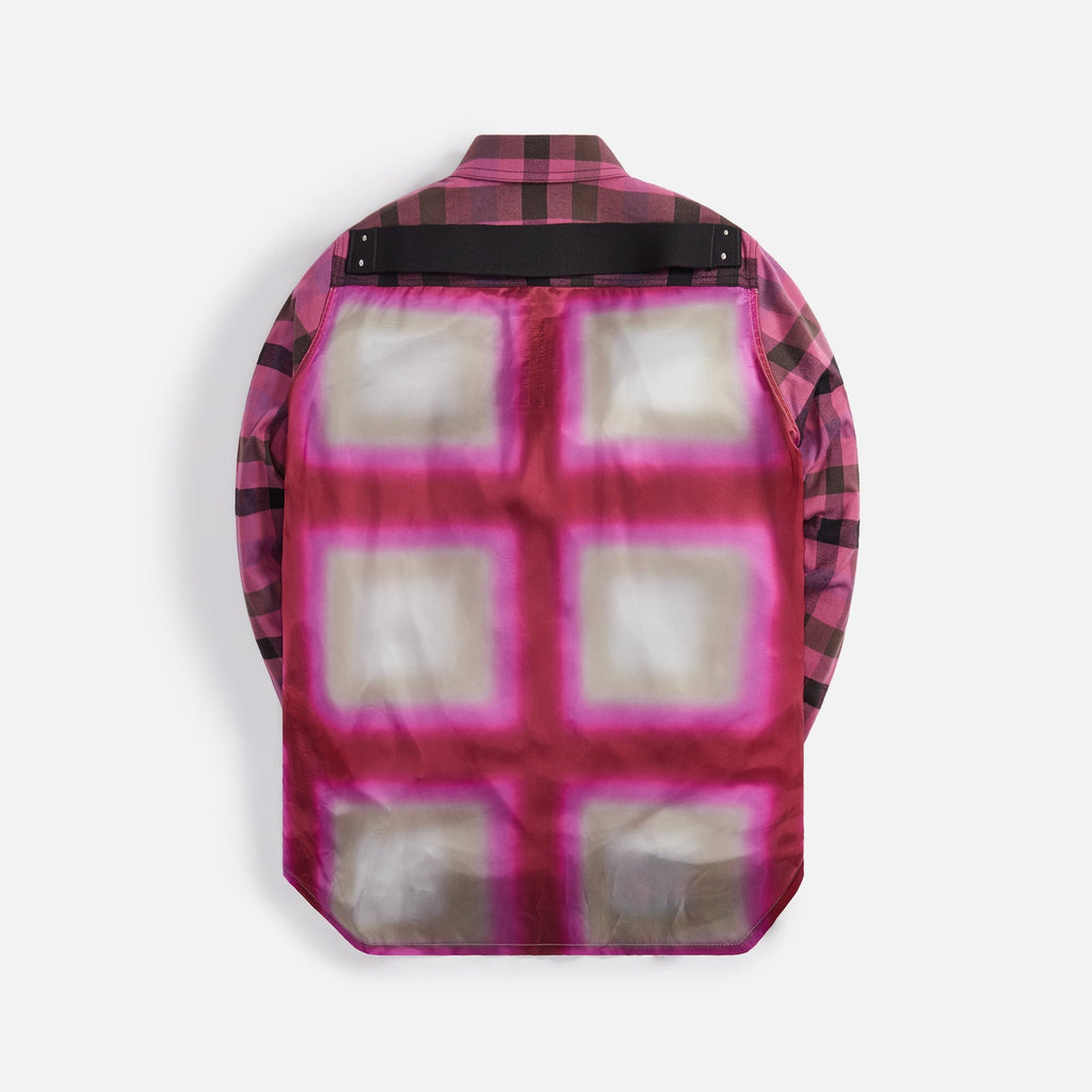 Fogpocket Outershirt Hot Pink Plaid Rick owens оригінал – Купити в Україні – вид ззаду