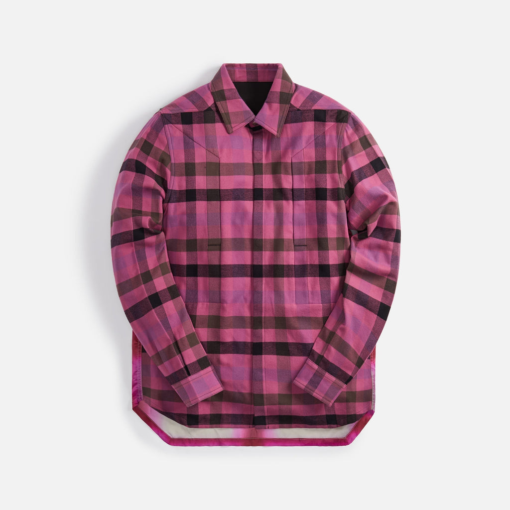 Fogpocket Outershirt Hot Pink Plaid Rick owens оригінал – Купити в Україні – боковий вид
