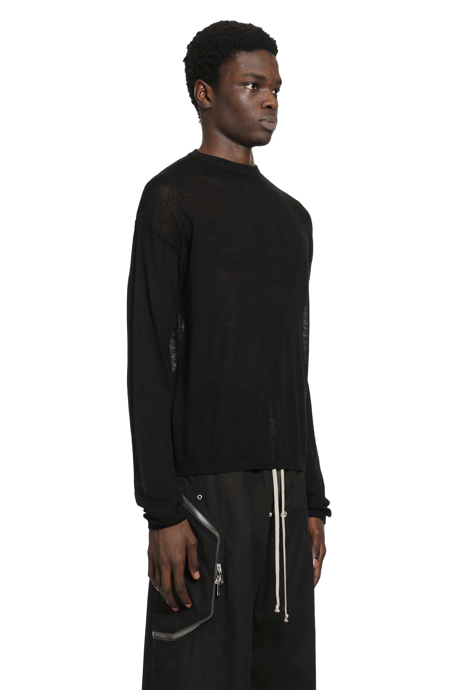 Temple Sheer Sweater Rick owens – Гарантія оригінальності – детальний вид - RICK OWENS