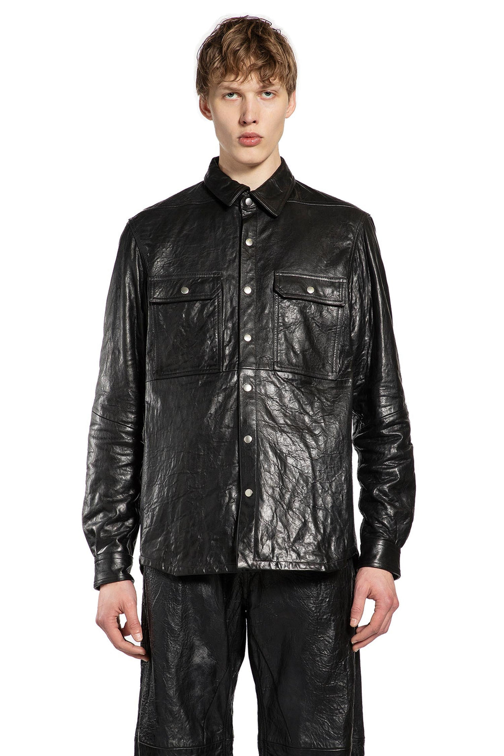 Оригінальна Temple Outershirt In Tumbled Lamb Rick owens – боковий вид