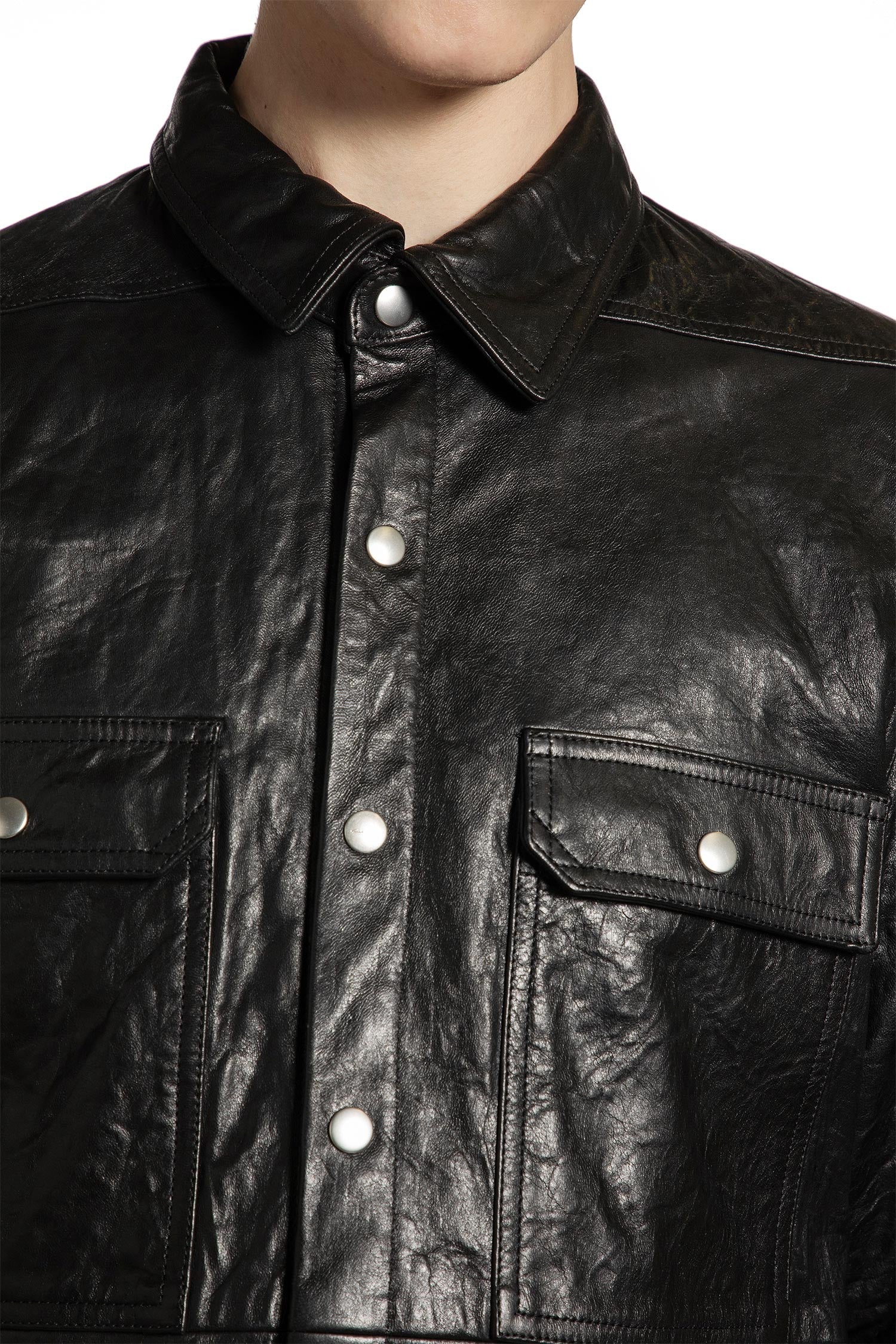Оригінальна Temple Outershirt In Tumbled Lamb Rick owens – збільшений вид