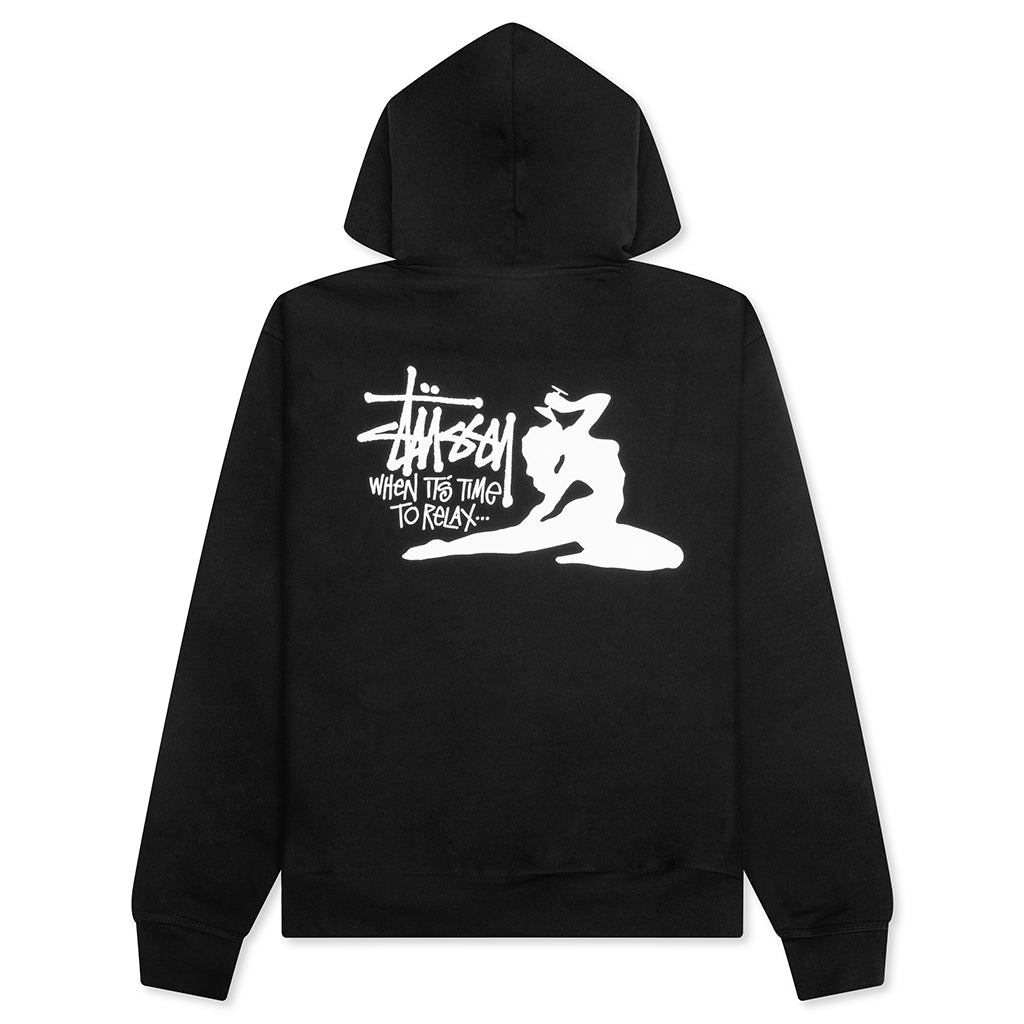 Relax Hoodie Black Stussy – Гарантія оригінальності – вид ззаду