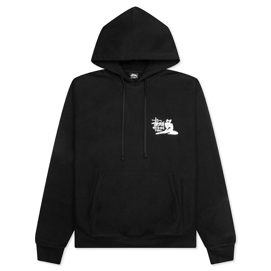 Relax Hoodie Black Stussy – Гарантія оригінальності – боковий вид