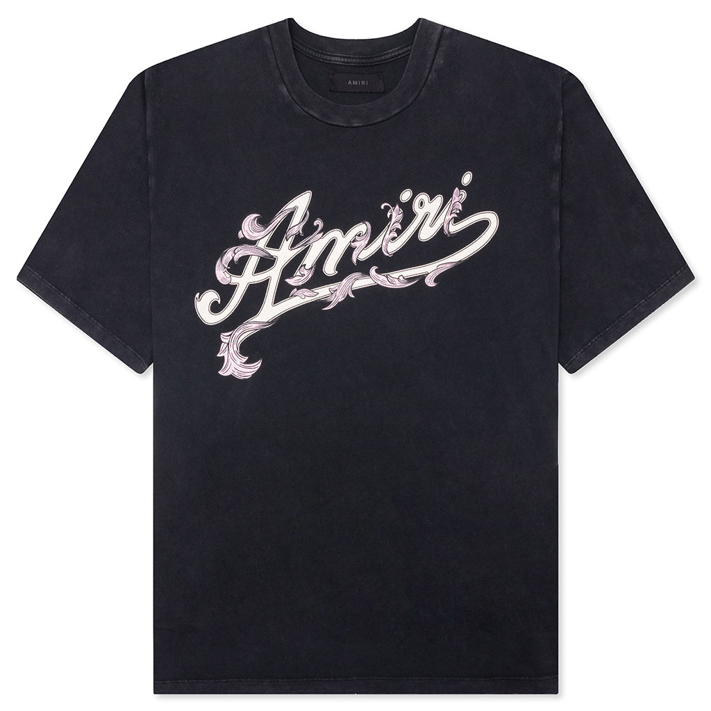 Filigree Tee Black Amiri – Гарантія оригінальності – боковий вид