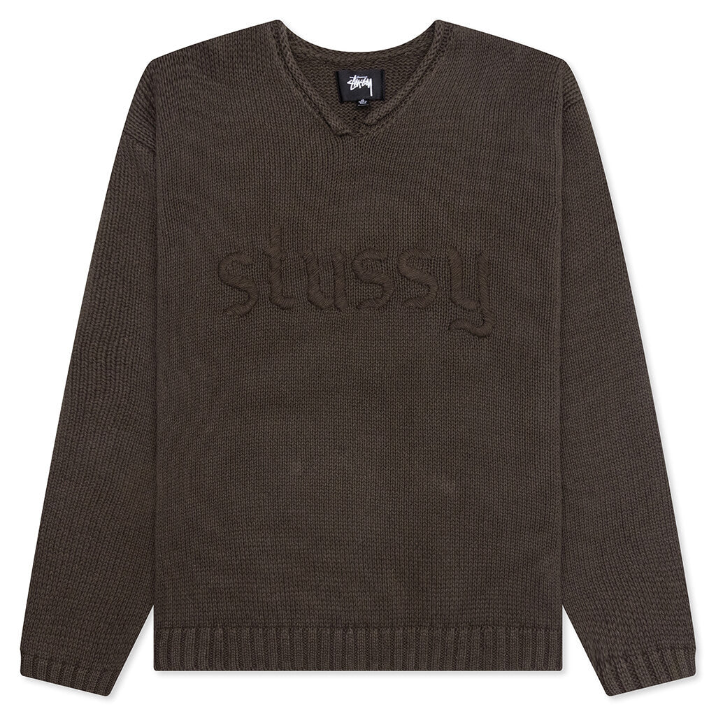 Оригінальна Roll V-Neck Logo Sweater Stussy – боковий вид