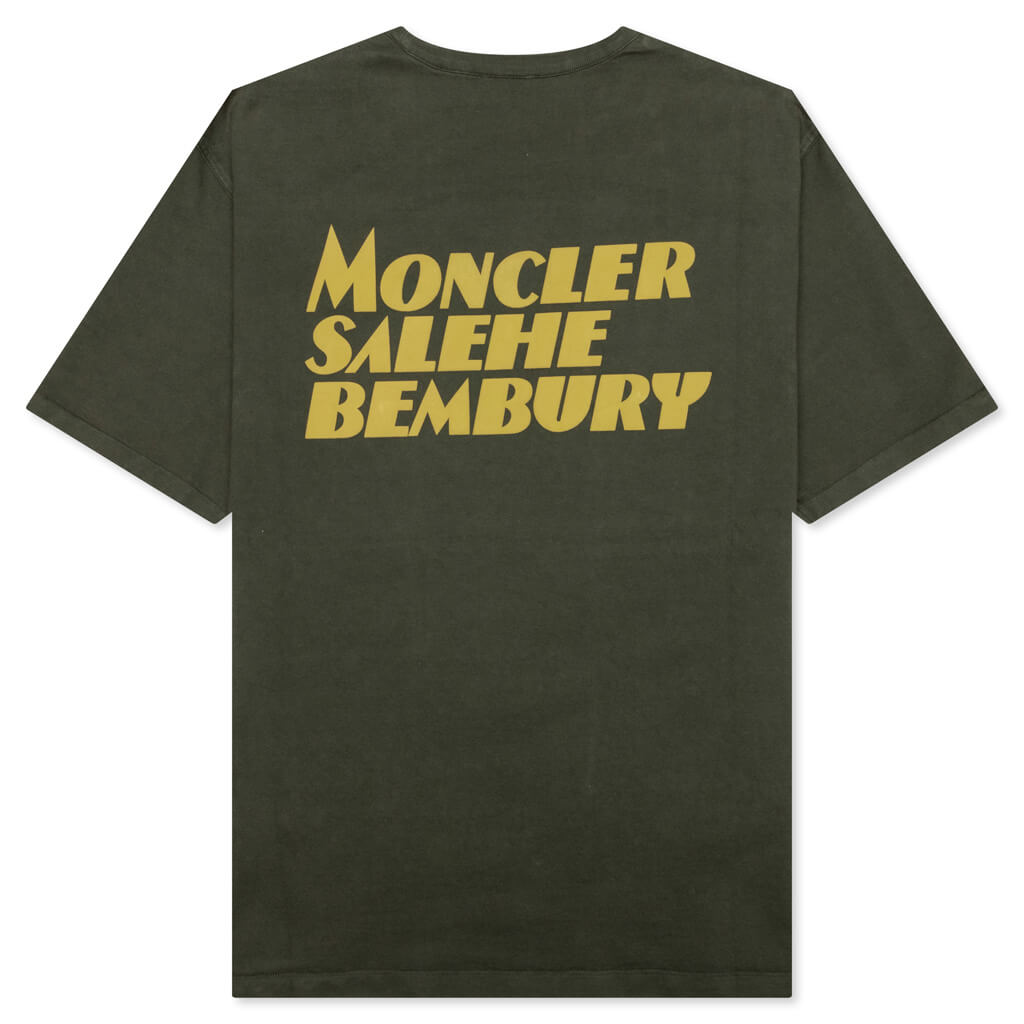 Оригінальна X Salehe Bembury Logo T Shirt Olive Moncler – вид ззаду
