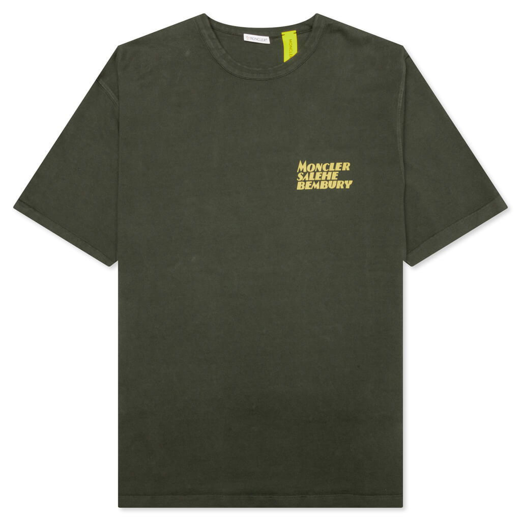 Оригінальна X Salehe Bembury Logo T Shirt Olive Moncler – боковий вид