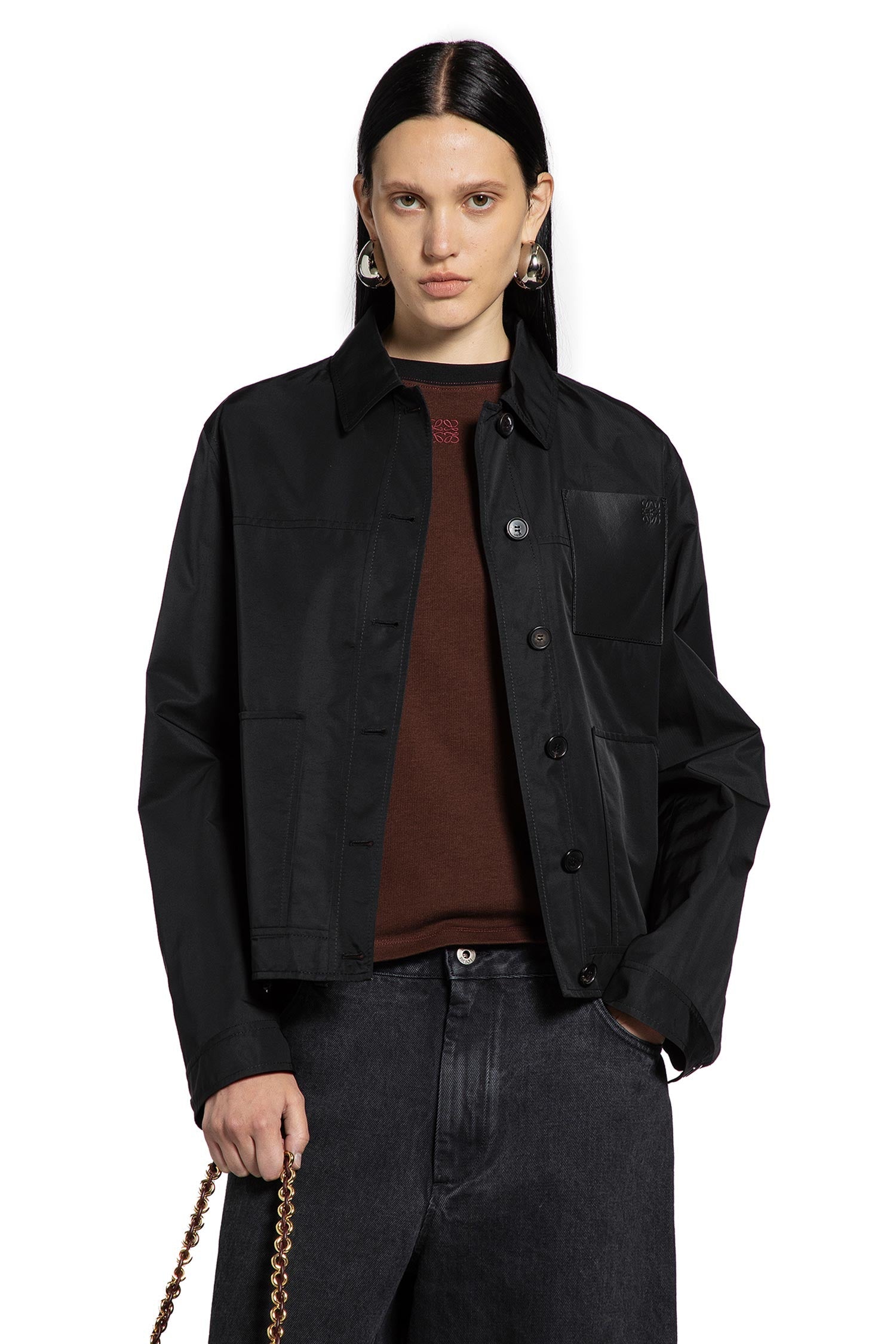 Оригінальна Workwear Jacket In Cupro Blend Loewe – боковий вид