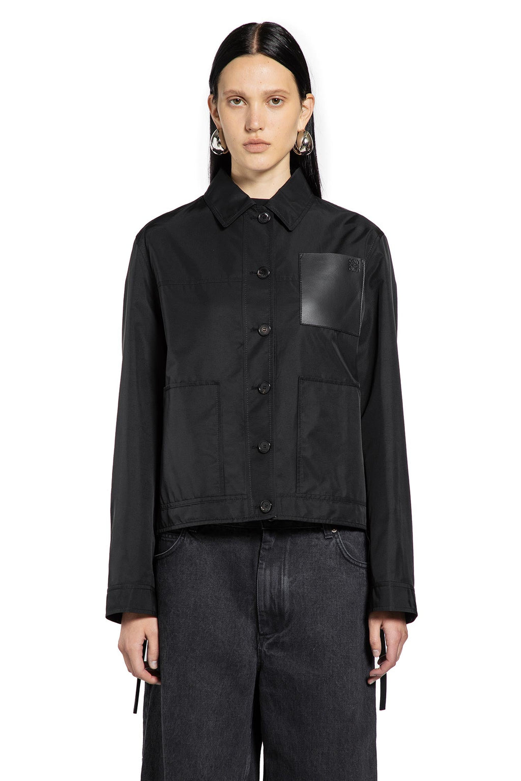 Оригінальна Workwear Jacket In Cupro Blend Loewe – вид ззаду