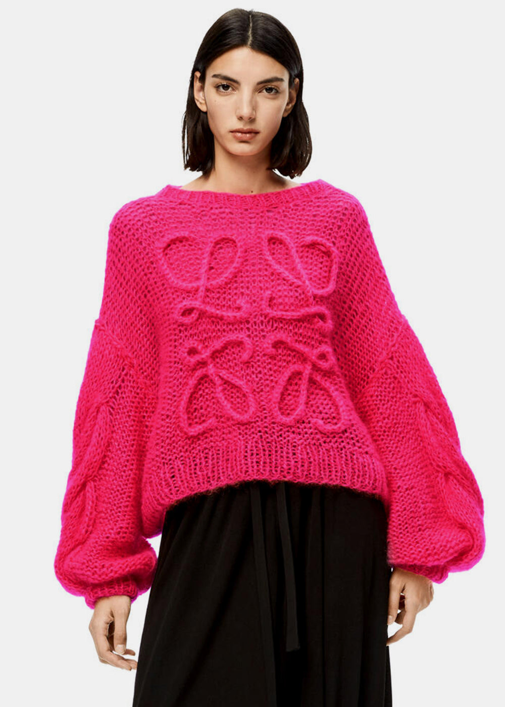 Оригінальна Fluo Pink Anagram Mohair Sweater Loewe – вид ззаду