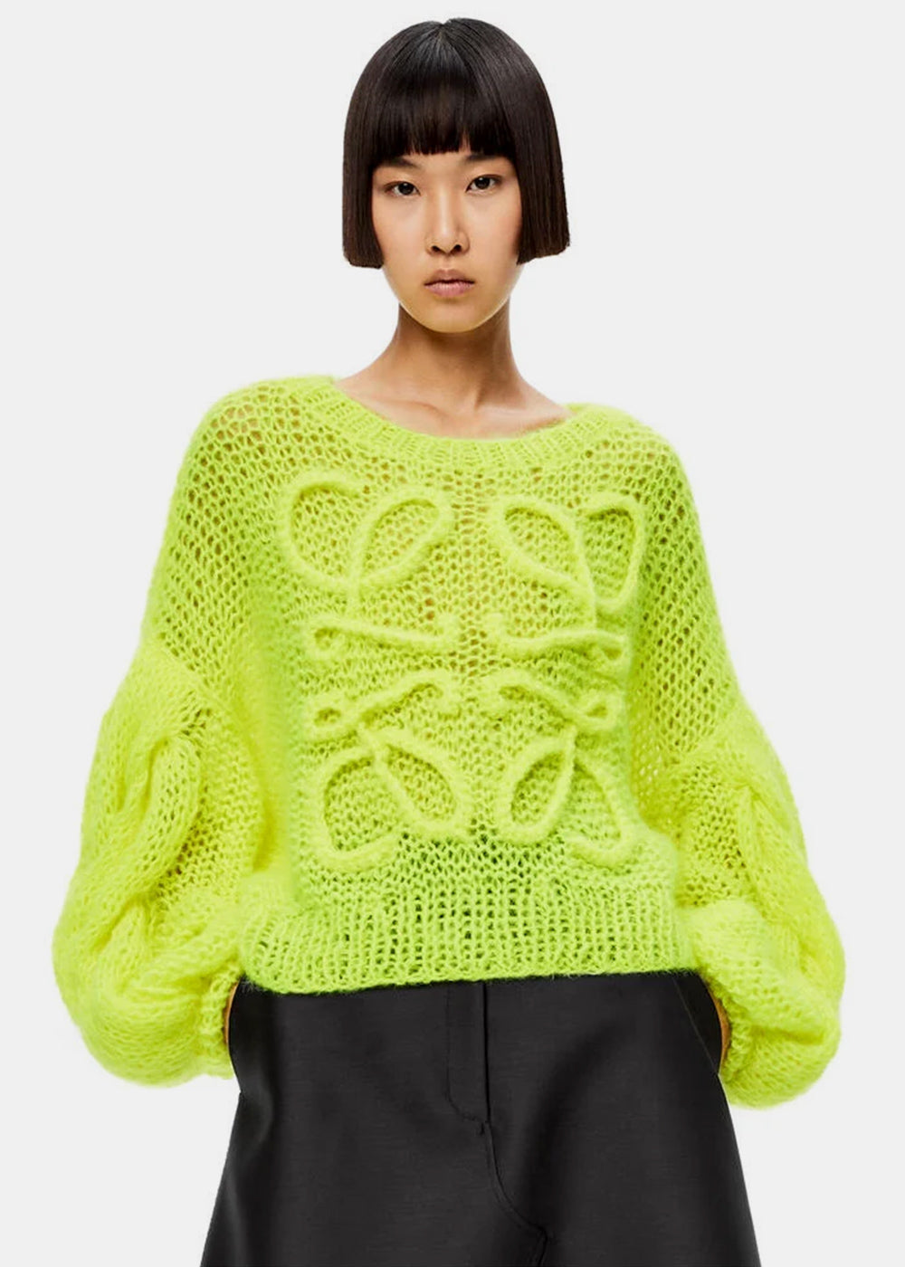 Neon Yellow Anagram Mohair Sweater Loewe оригінал – Купити в Україні – вид ззаду