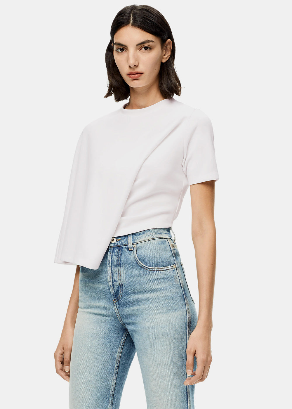Оригінальна White Cropped Draped Top Loewe – вид ззаду