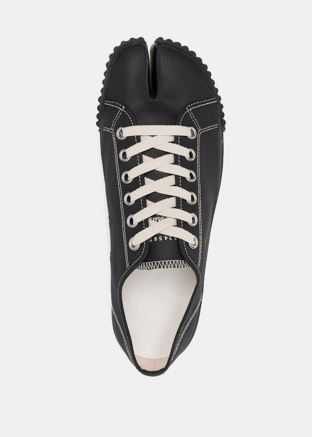 Black Rubberized Canvas Tabi Sneakers Maison margiela – Гарантія оригінальності – збільшений вид