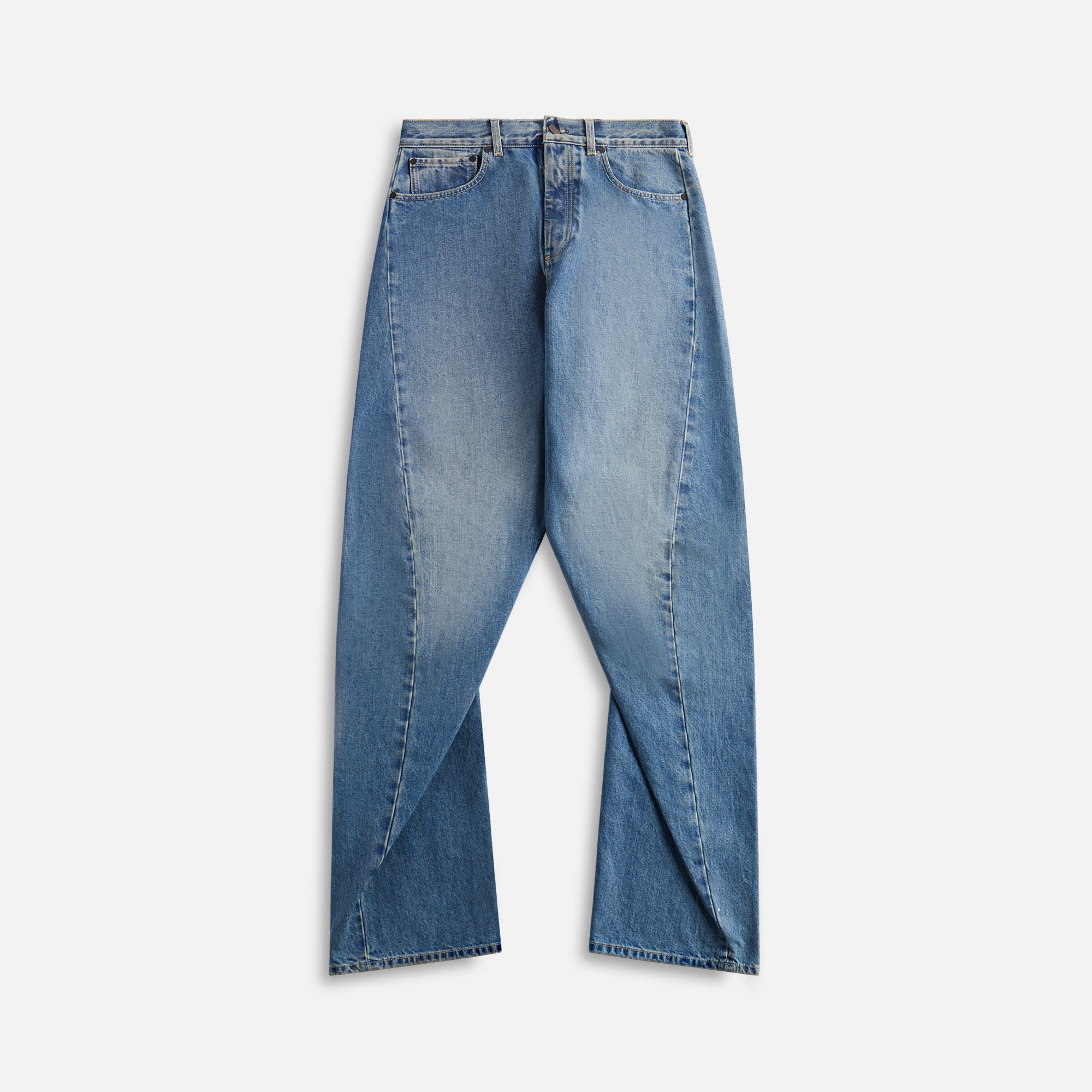5 Pocket 14 Oz Origin Denim Diagonal Seam Jeans Blue Maison margiela – Гарантія оригінальності – боковий вид