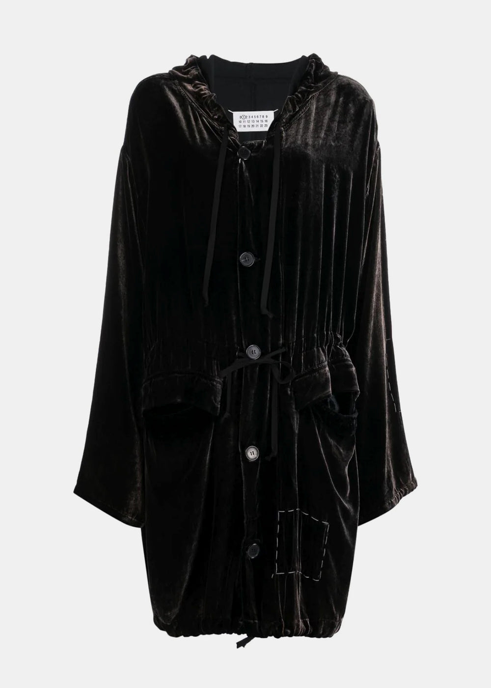 Black Hooded Velvet Shirt Dress Maison margiela оригінал – Купити в Україні – боковий вид