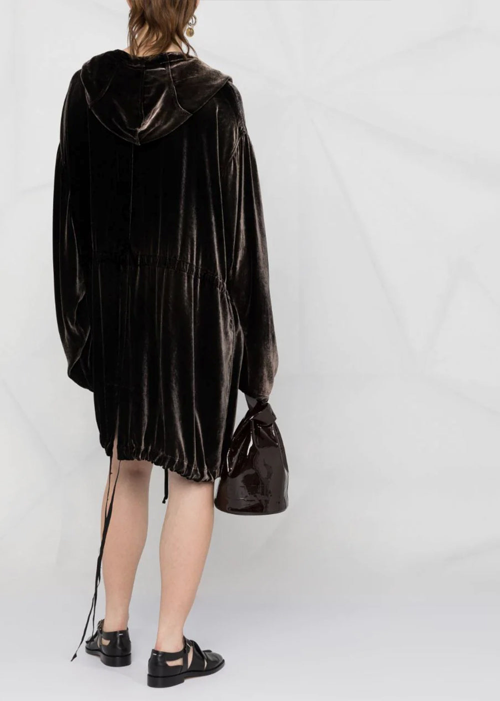 Black Hooded Velvet Shirt Dress Maison margiela оригінал – Купити в Україні – детальний вид
