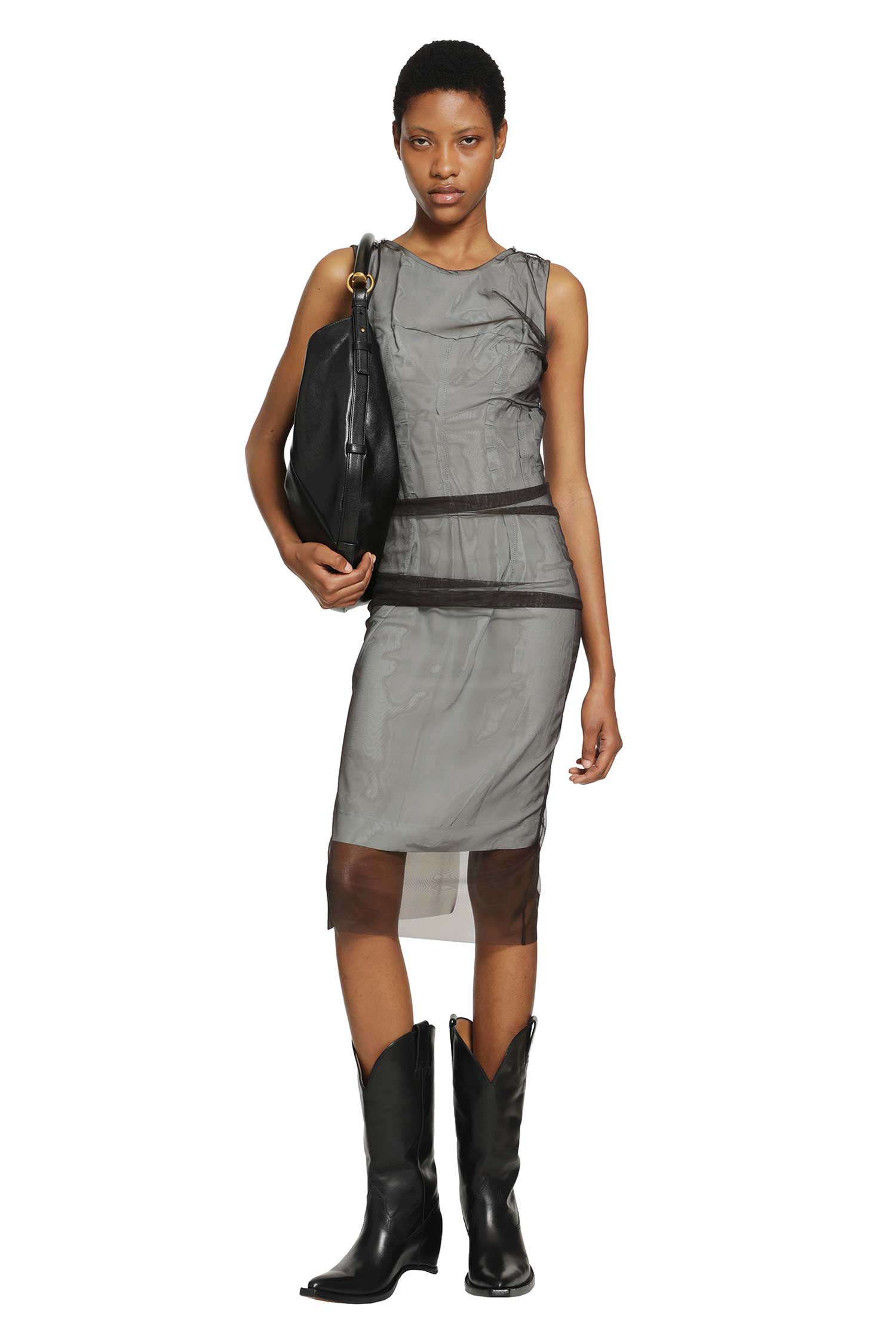 Layered MIDI Dress Maison margiela – Гарантія оригінальності – боковий вид