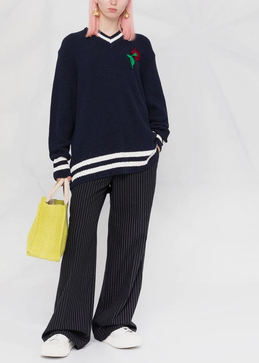 Navy Rib-Knit Sweater Maison margiela – Гарантія оригінальності – вид ззаду