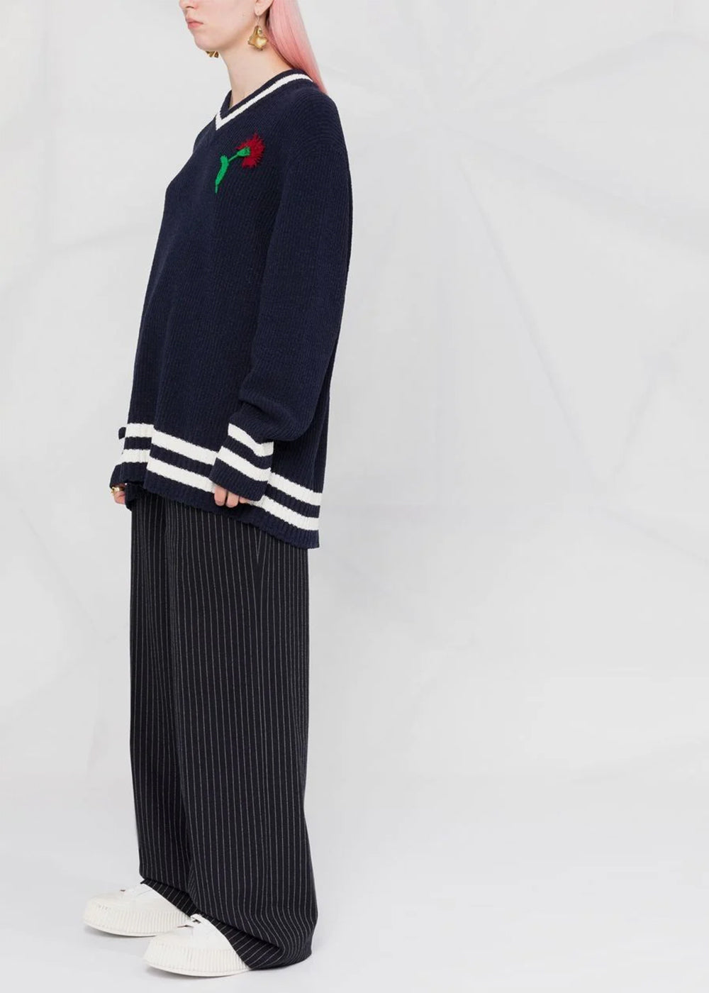 Navy Rib-Knit Sweater Maison margiela – Гарантія оригінальності – збільшений вид