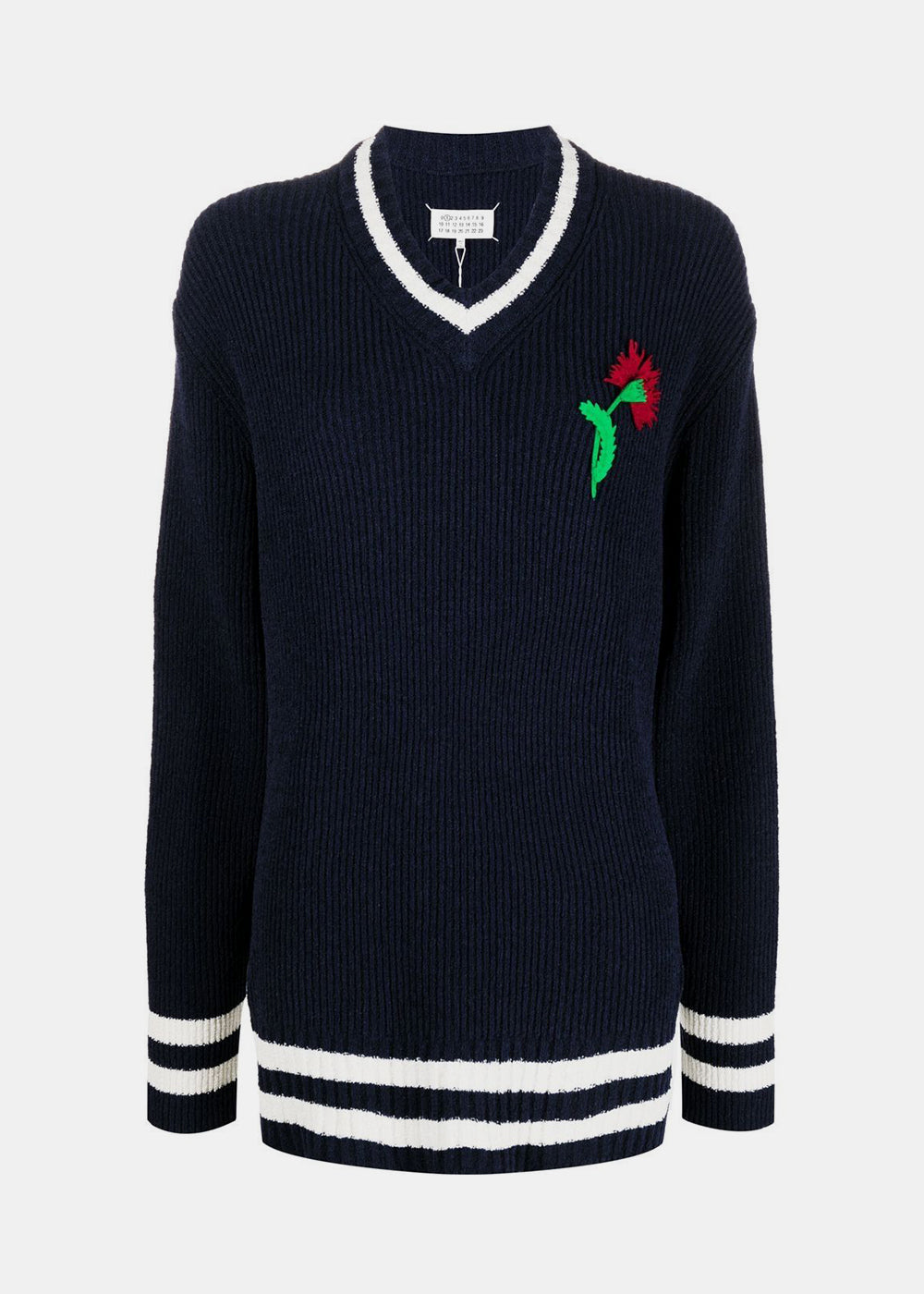 Navy Rib-Knit Sweater Maison margiela – Гарантія оригінальності – боковий вид