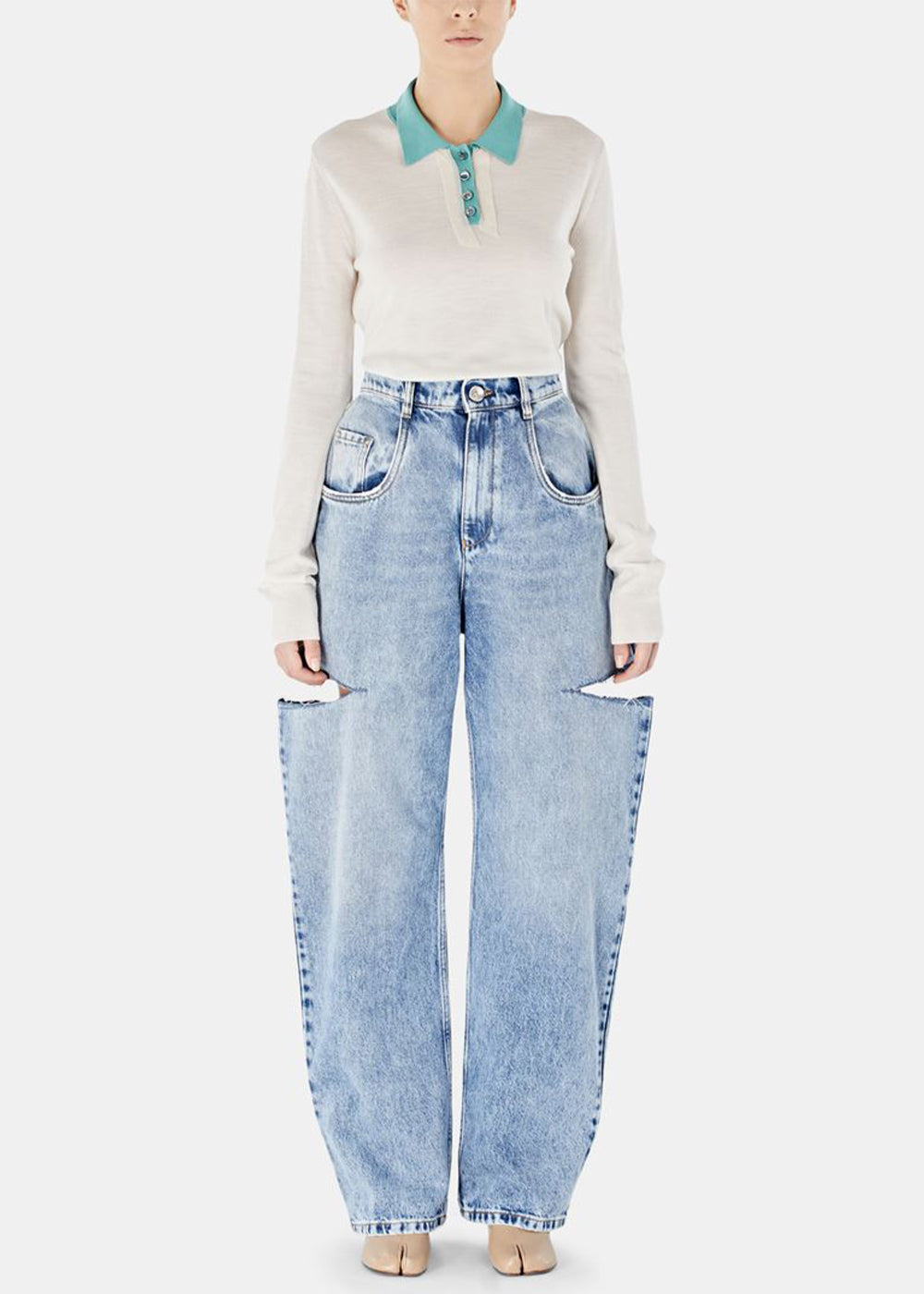 Оригінальна Washed Blue Re-Cut Denim Jeans Maison margiela – детальний вид
