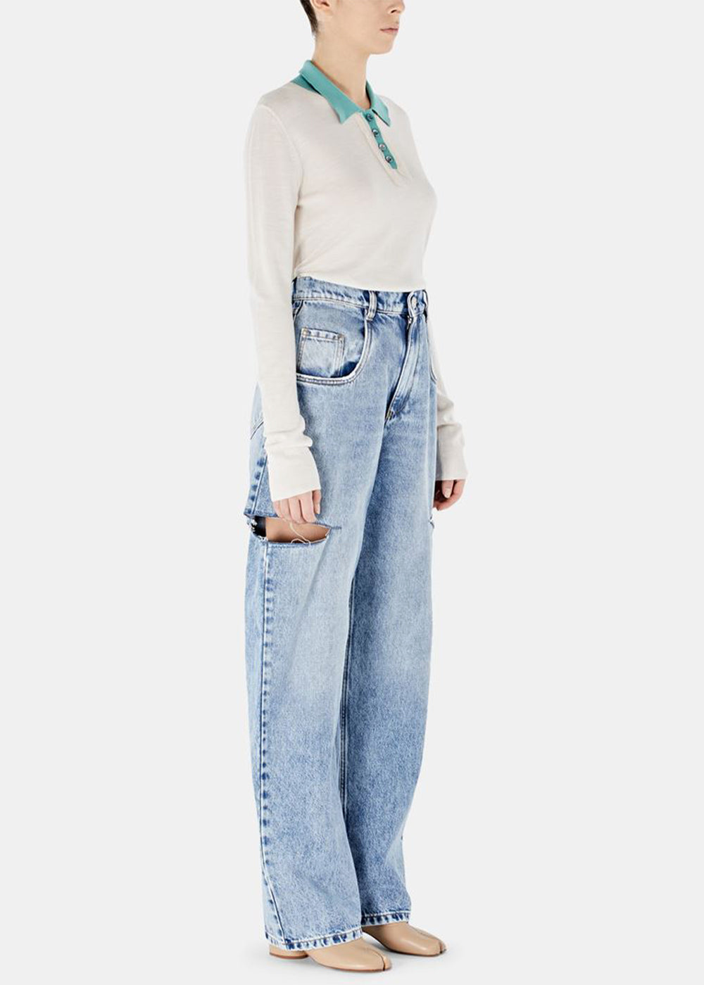 Оригінальна Washed Blue Re-Cut Denim Jeans Maison margiela – збільшений вид