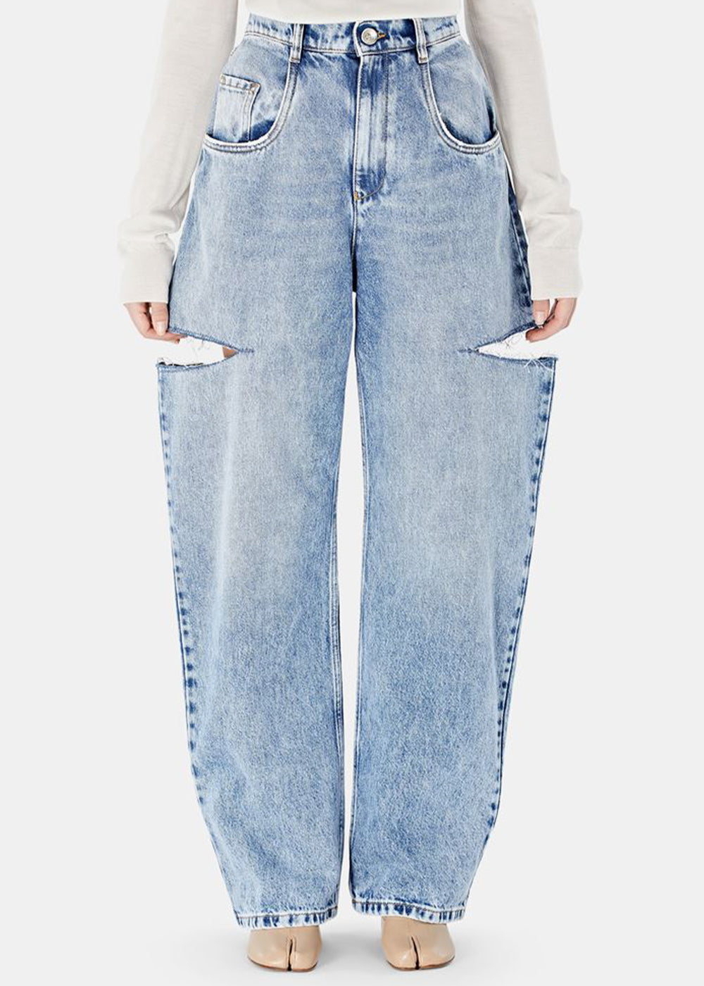 Оригінальна Washed Blue Re-Cut Denim Jeans Maison margiela – вид ззаду