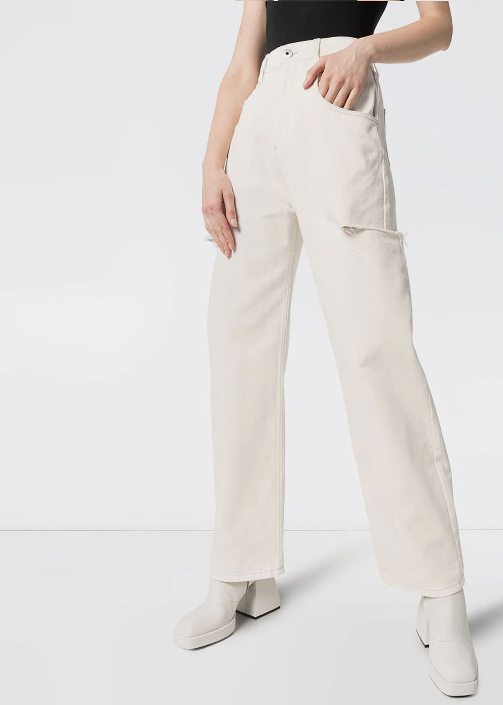 White Slits Denim Jeans Maison margiela – Гарантія оригінальності – вид ззаду