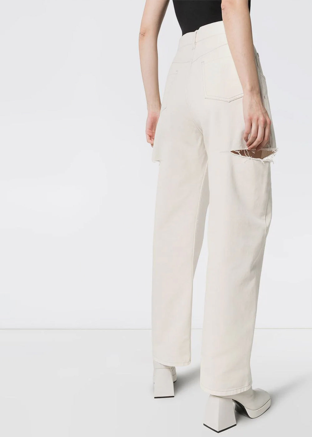 White Slits Denim Jeans Maison margiela – Гарантія оригінальності – детальний вид