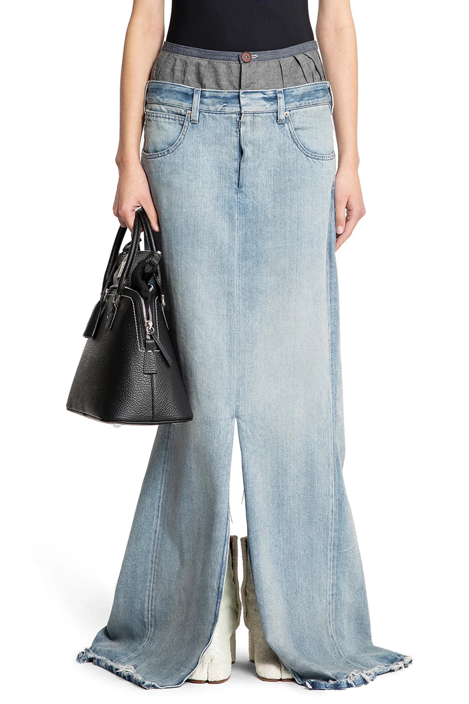 Anonimità della fodera della lunga gonna di jeans - MAISON MARGIELA