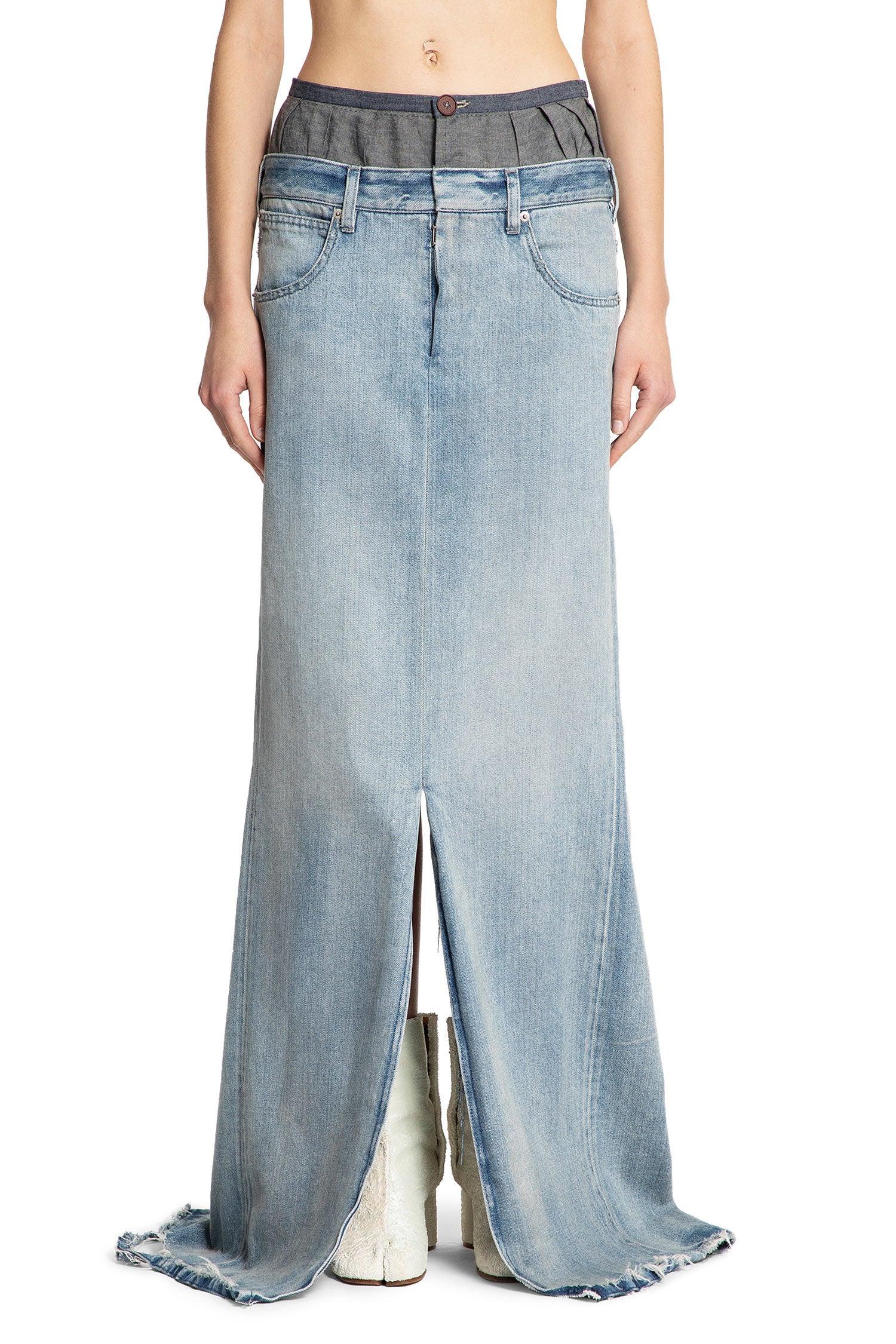 Anonimità della fodera della lunga gonna di jeans - MAISON MARGIELA