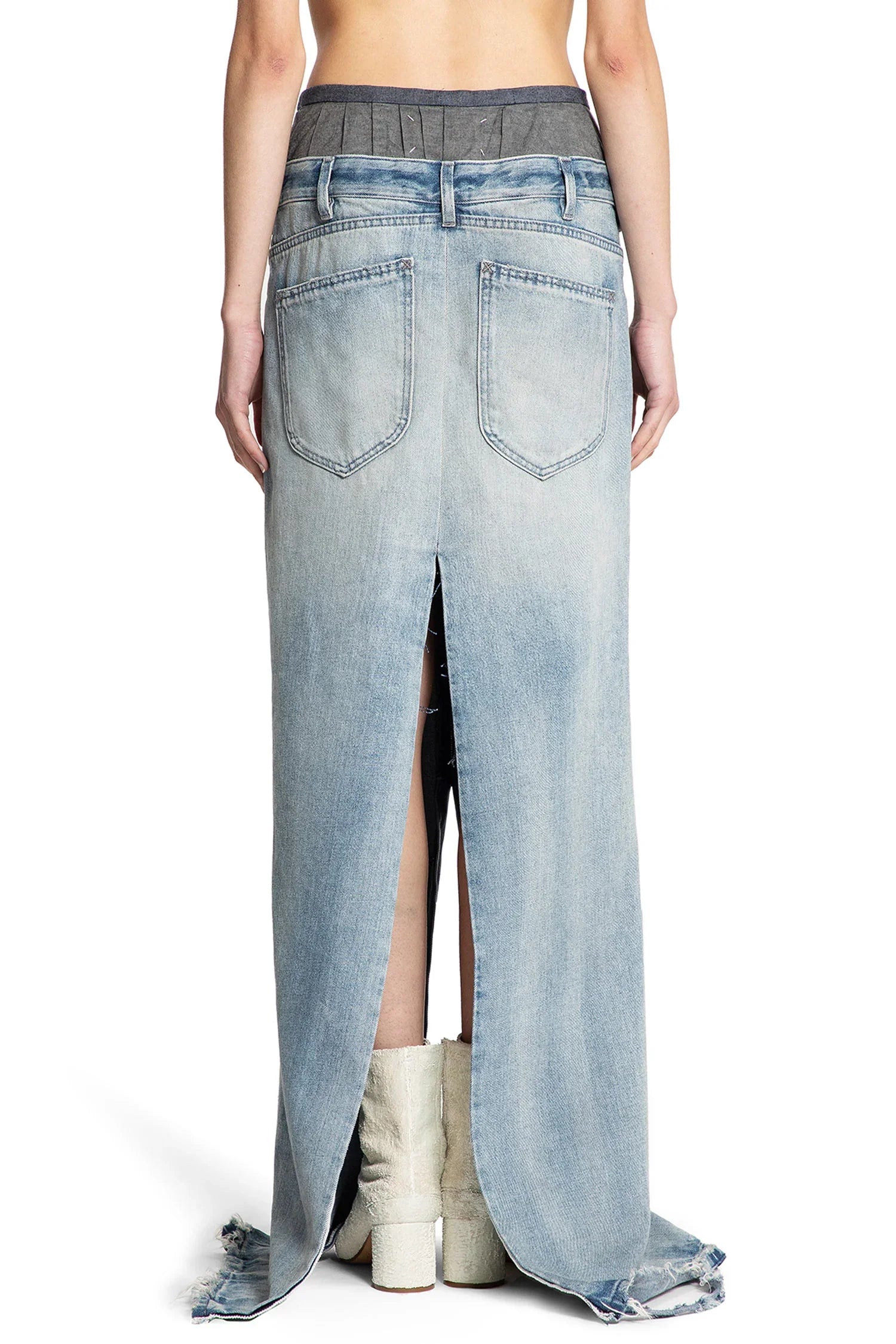 Anonimità della fodera della lunga gonna di jeans - MAISON MARGIELA