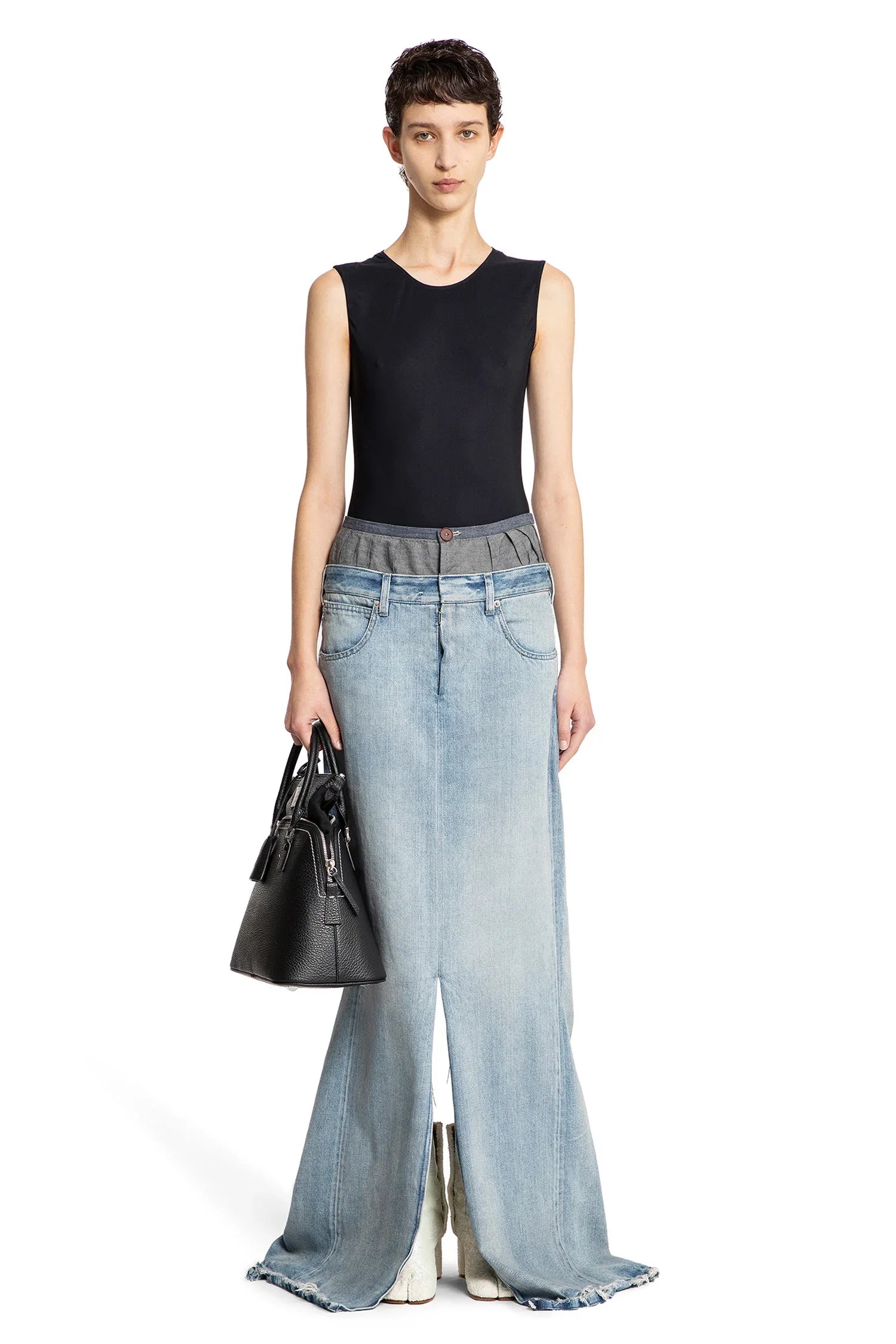 Anonimità della fodera della lunga gonna di jeans - MAISON MARGIELA