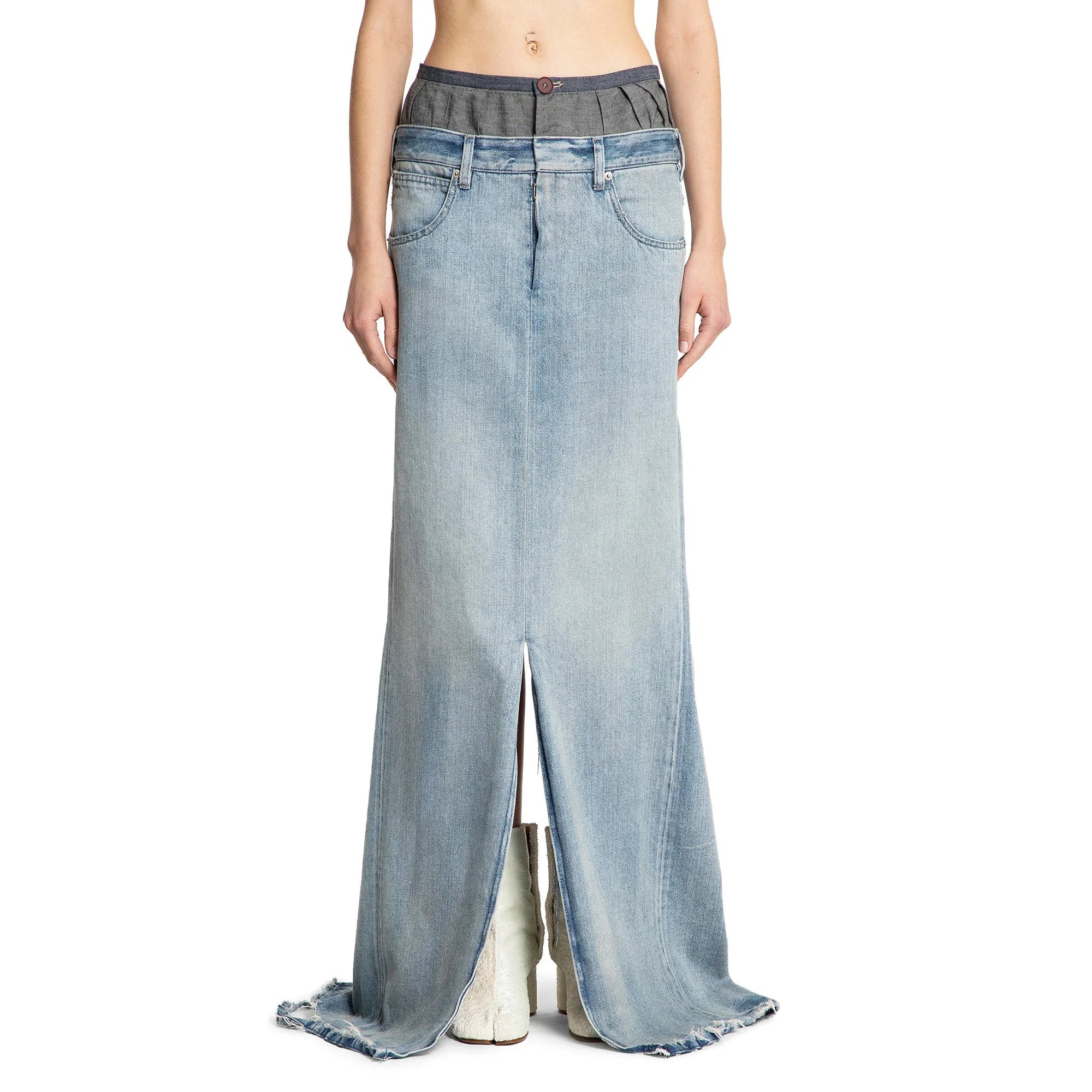 Anonimità della fodera della lunga gonna di jeans - MAISON MARGIELA