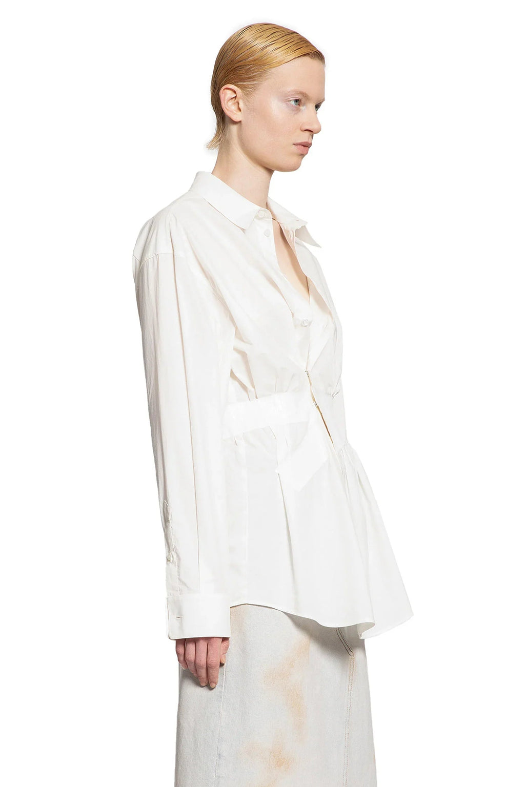 Оригінальна Gathered Long Sleeve Shirt Maison margiela – вид ззаду