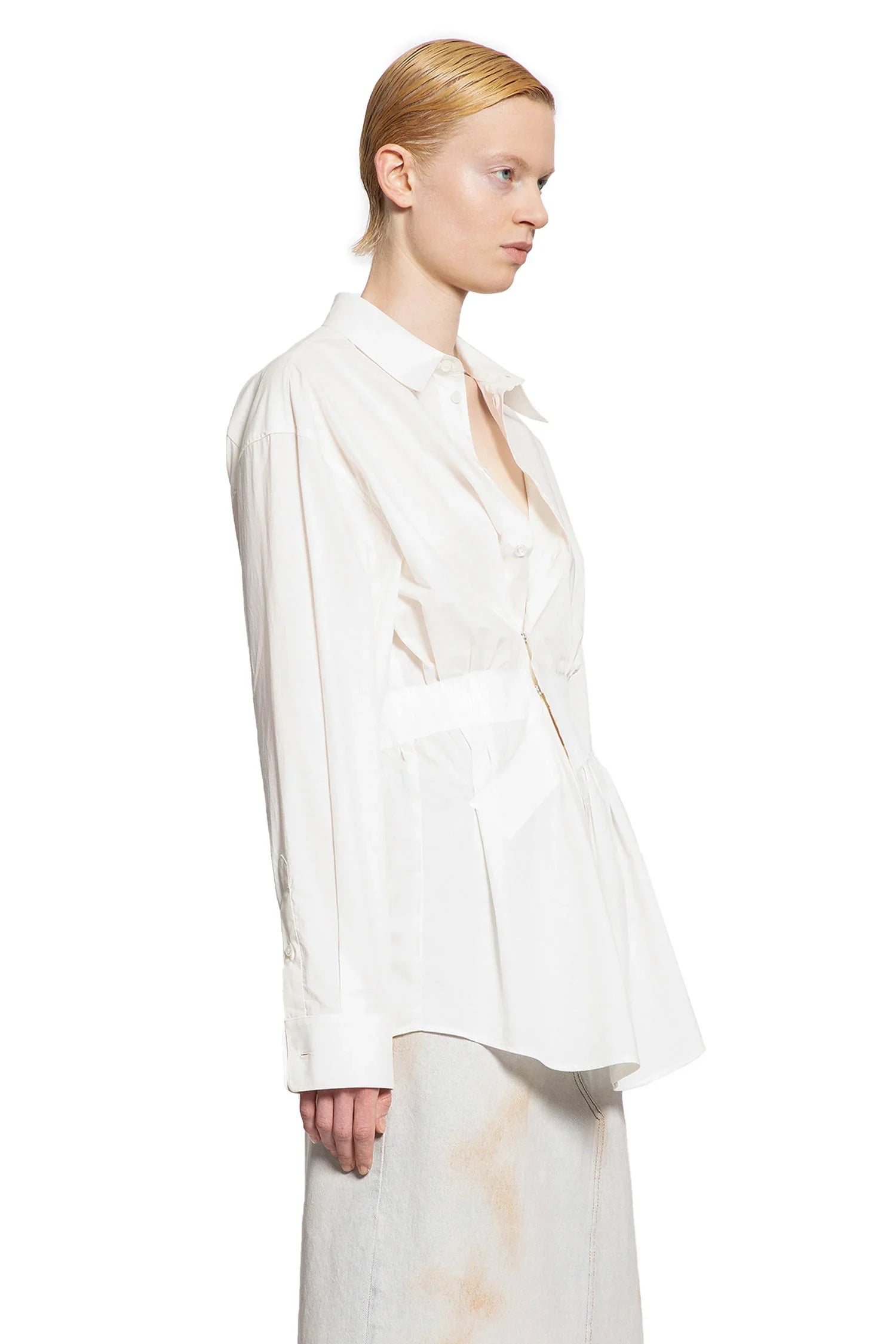 Оригінальна Gathered Long Sleeve Shirt Maison margiela – вид ззаду