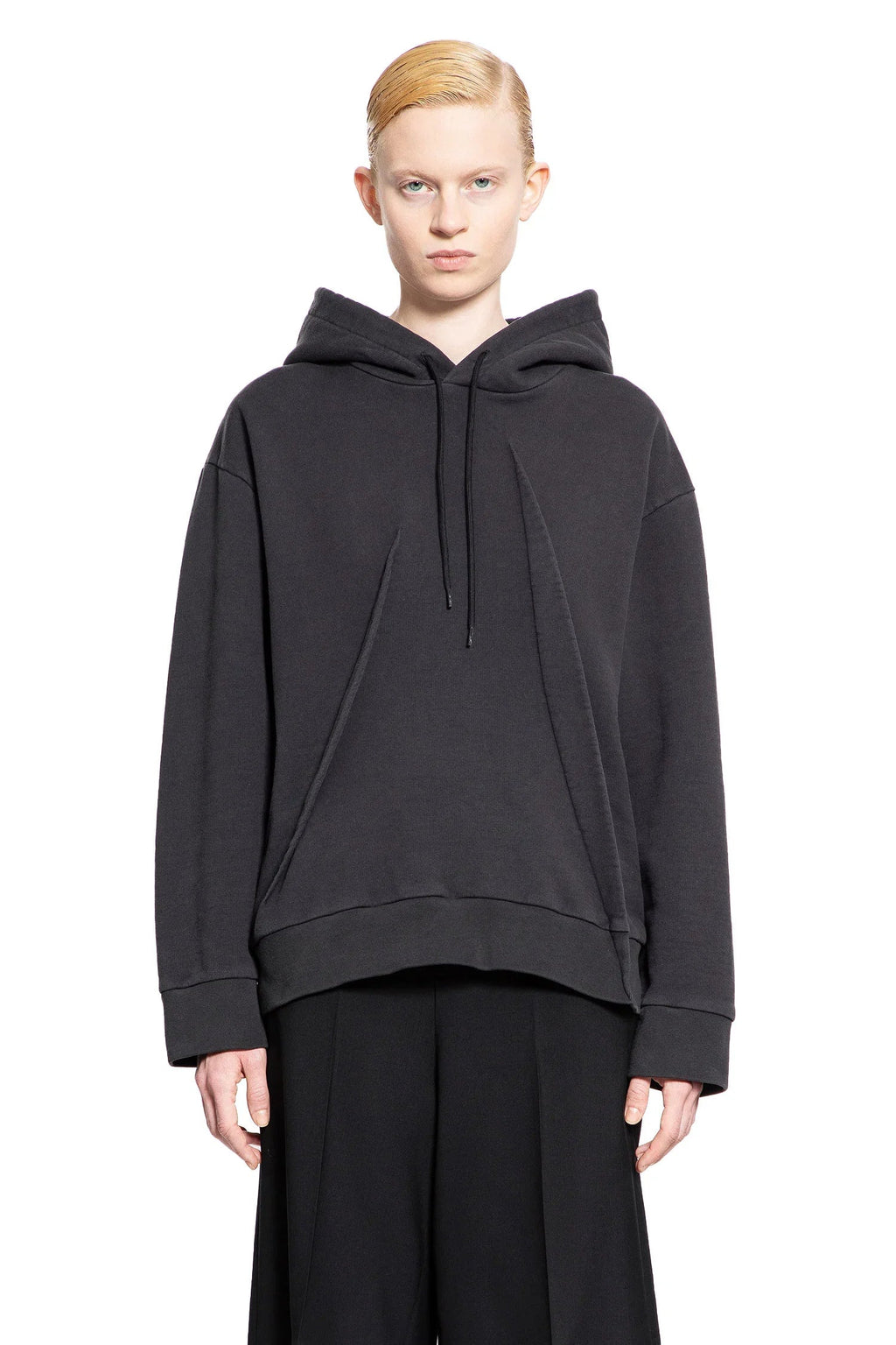 Оригінальна Pleated Cotton Jersey Hoodie Maison margiela – боковий вид