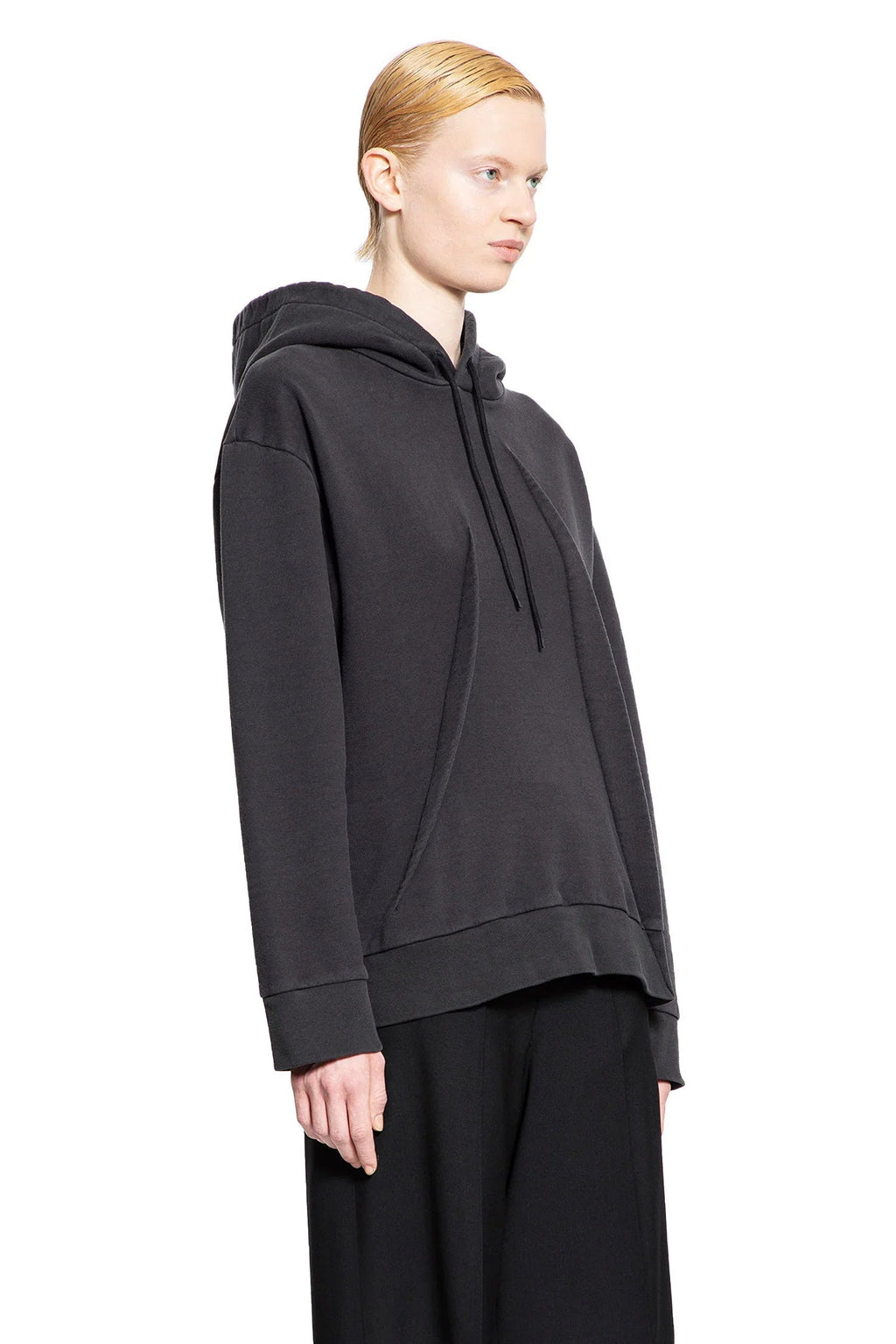 Оригінальна Pleated Cotton Jersey Hoodie Maison margiela – вид ззаду
