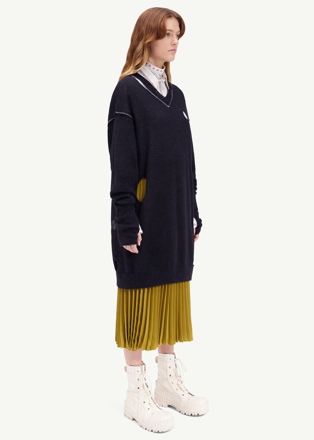 Оригінальна Black Distressed Knit Sweater Maison margiela – збільшений вид