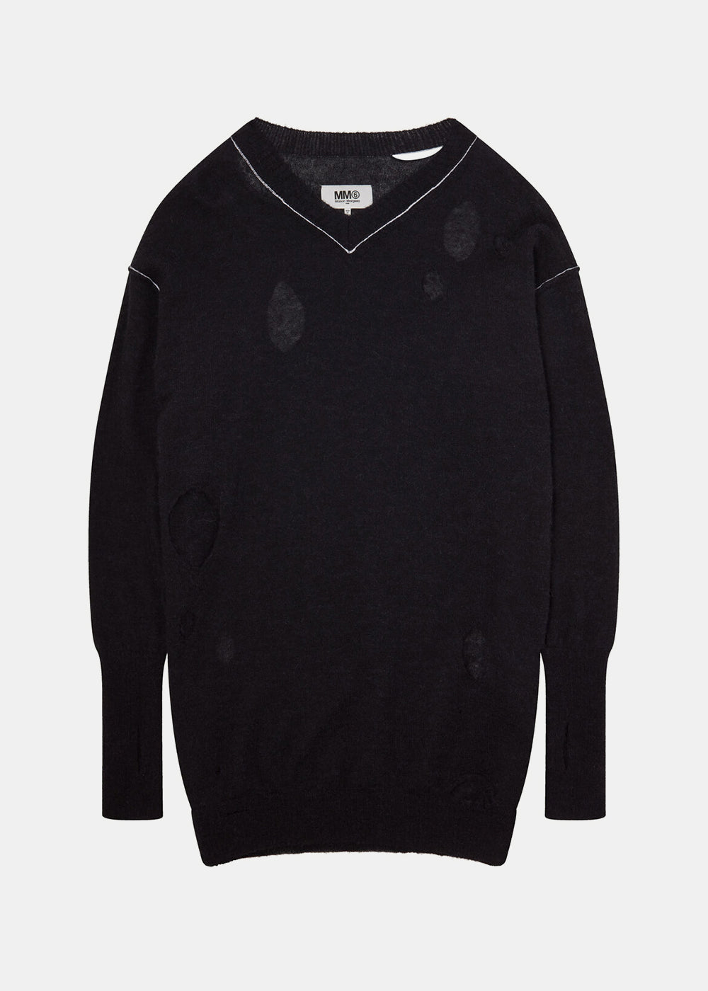 Оригінальна Black Distressed Knit Sweater Maison margiela – боковий вид